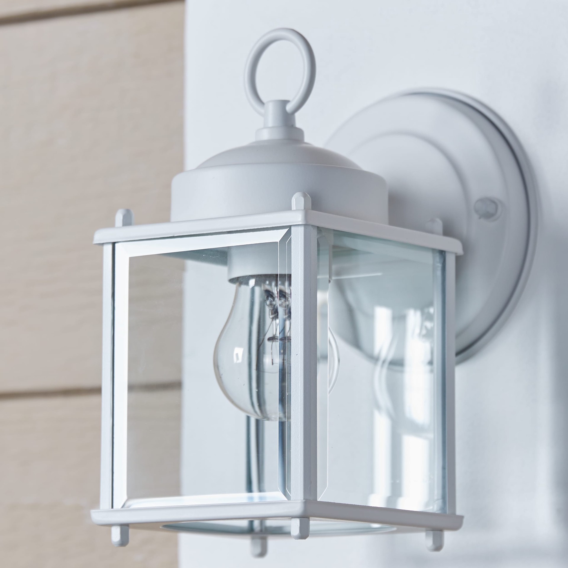 slide 2 of 6, Project Source Morlake 1 -Light 8.25-in H Matte White Hardwired Outdoor Wall Light, 1 ct