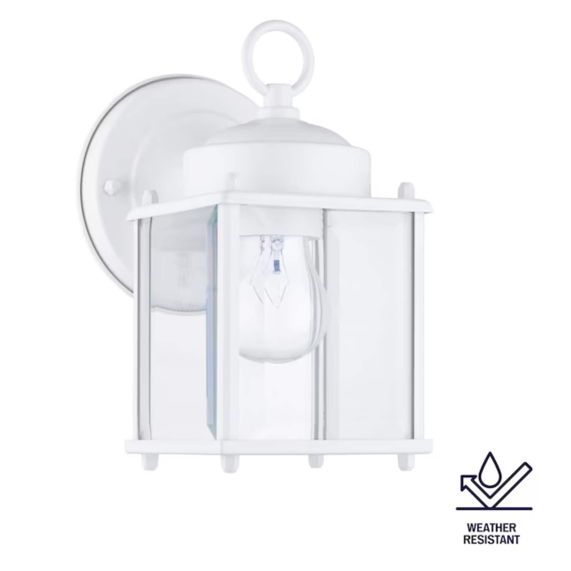 slide 6 of 6, Project Source Morlake 1 -Light 8.25-in H Matte White Hardwired Outdoor Wall Light, 1 ct