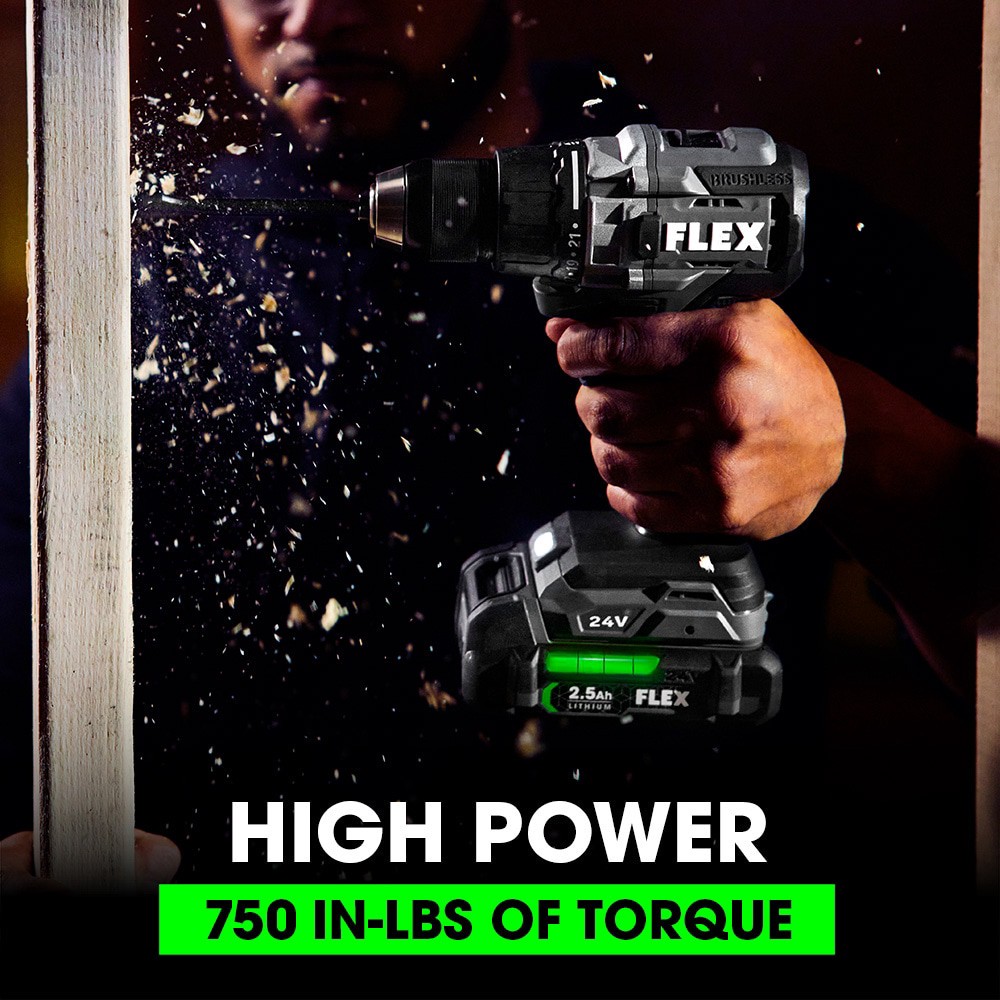 slide 3 of 6, FLEX 24-volt 4-Tool Brushless Power Tool Combo Kit with Soft Case (2-Batteries and Charger Included), 1 ct