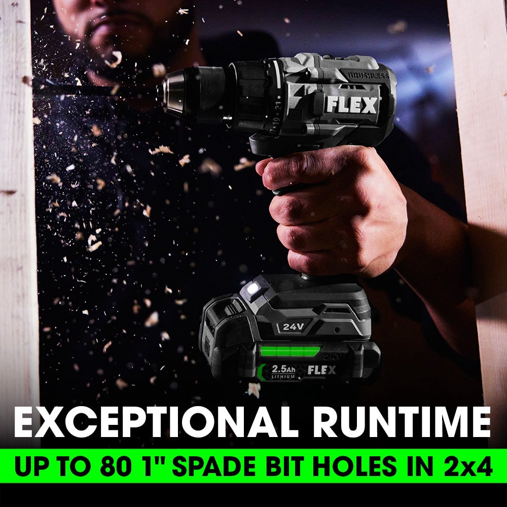 slide 4 of 6, FLEX 24-volt 4-Tool Brushless Power Tool Combo Kit with Soft Case (2-Batteries and Charger Included), 1 ct