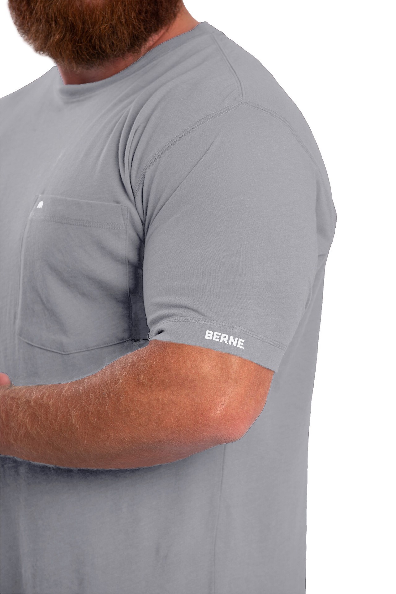 slide 4 of 4, BERNE APPAREL Men's Gray Heavy weight Jersey Short sleeve T-shirt ( XL ), 1 ct