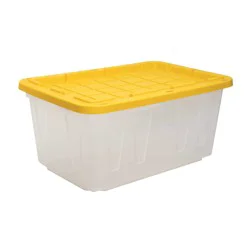 Project Source Commander Large 27 -Gallons ( 108 -Quarts ) Clear Heavy Duty Stackable Tote with Standard Snap Lid