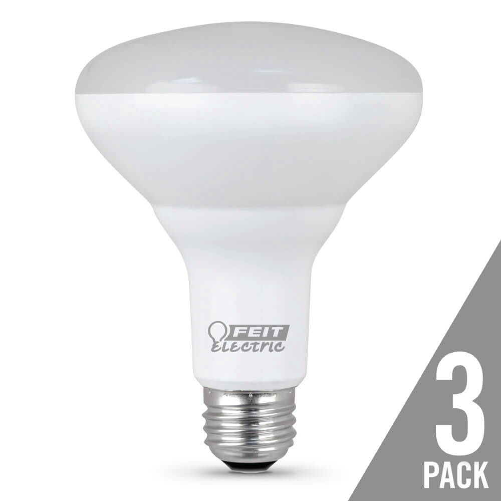 slide 2 of 5, Feit Electric LED Non-Dimmable 65 -Watt EQ BR30 Daylight Screw bases LED Spot Flood Light Bulb 3 -Pack, 1 ct