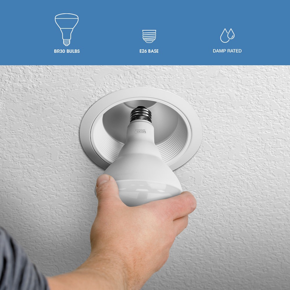 slide 5 of 5, Feit Electric LED Non-Dimmable 65 -Watt EQ BR30 Daylight Screw bases LED Spot Flood Light Bulb 3 -Pack, 1 ct