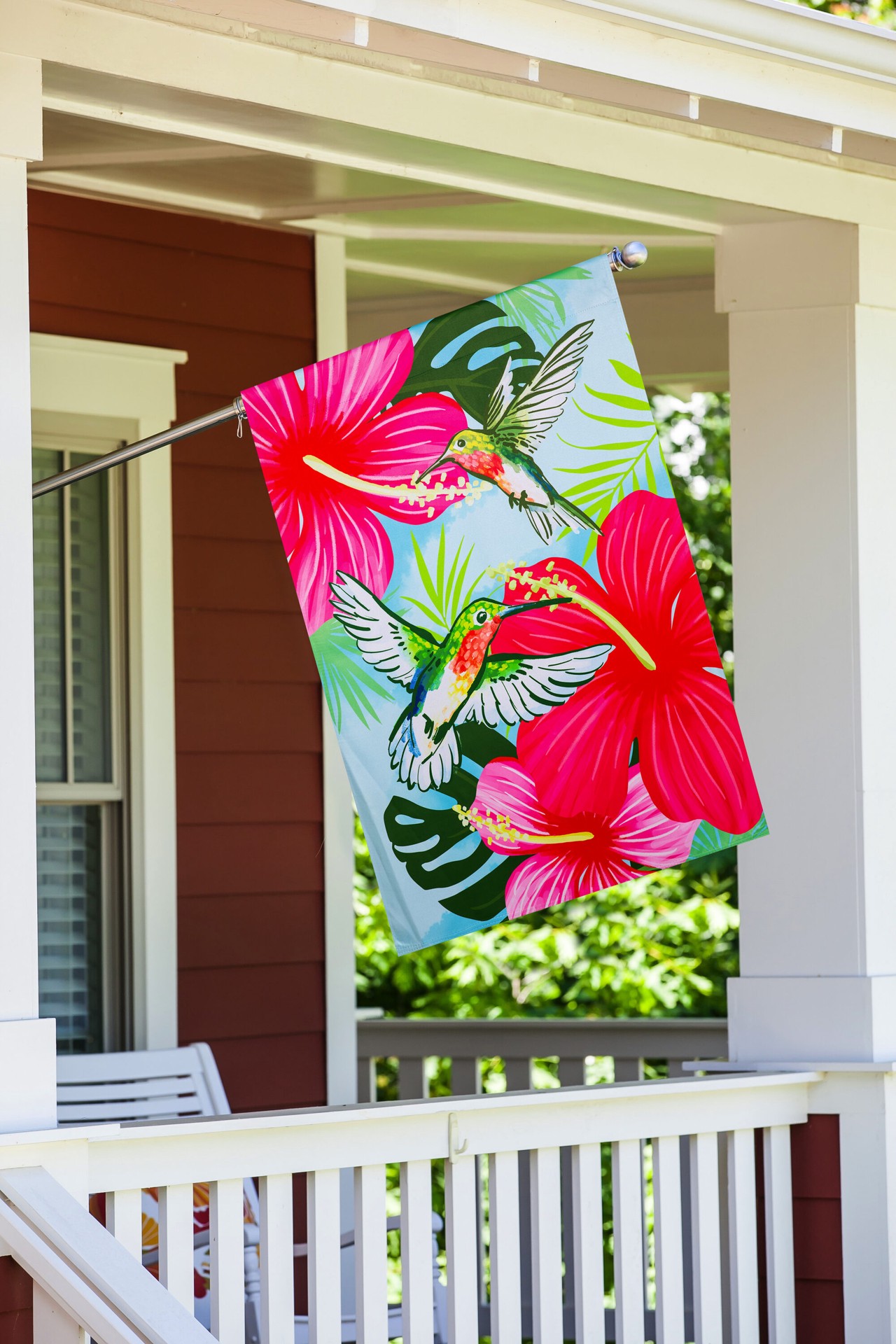 slide 3 of 6, Style Selections 2-ft W x 4-ft H Birds House flag, 1 ct