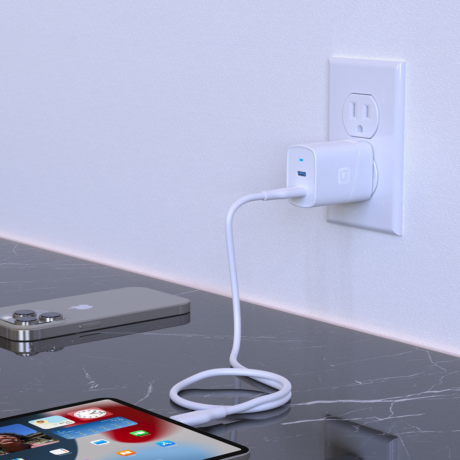 slide 5 of 6, Utilitech Type C USB Charger 2-Ports, 1 ct