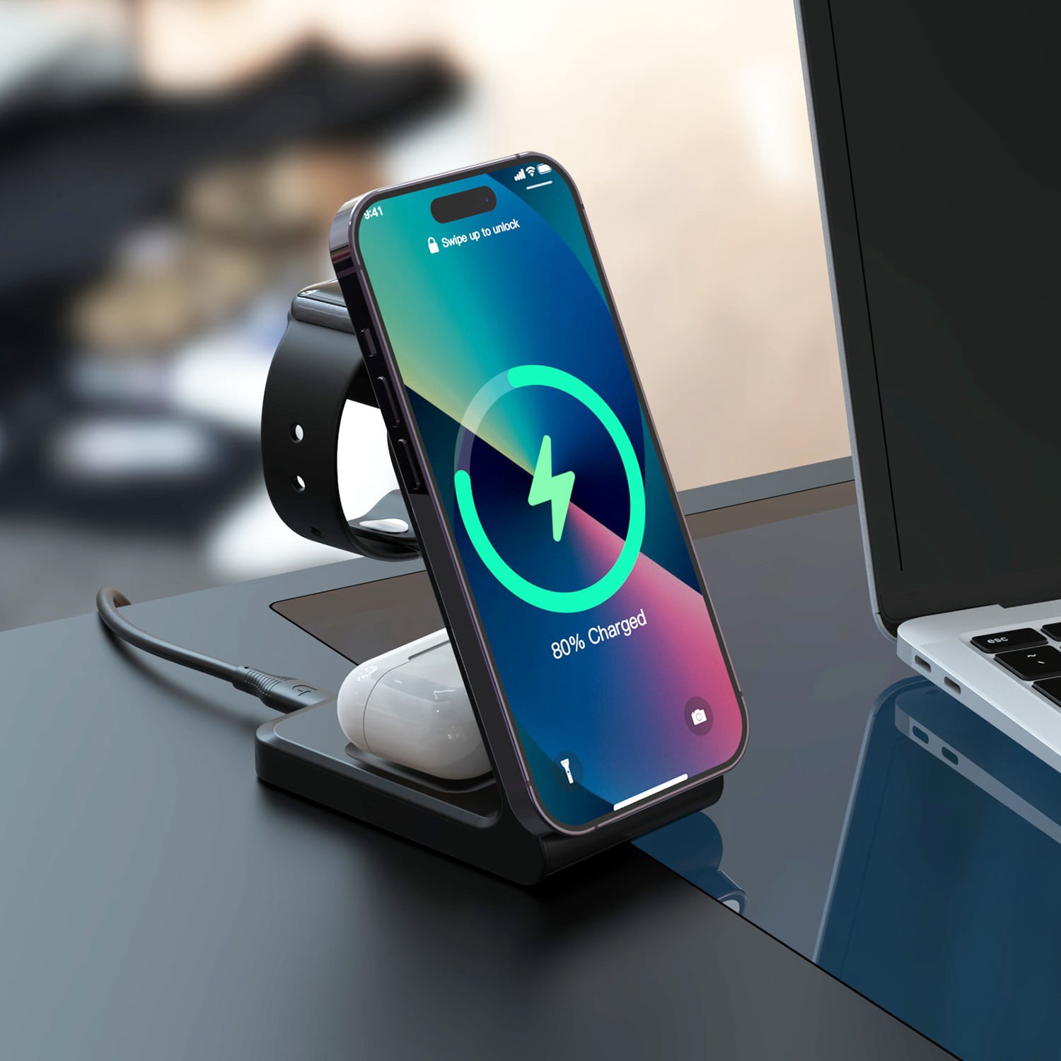 slide 5 of 6, Utilitech Type C USB-A Wireless Charger 1-Port Smart Compatible, 1 ct