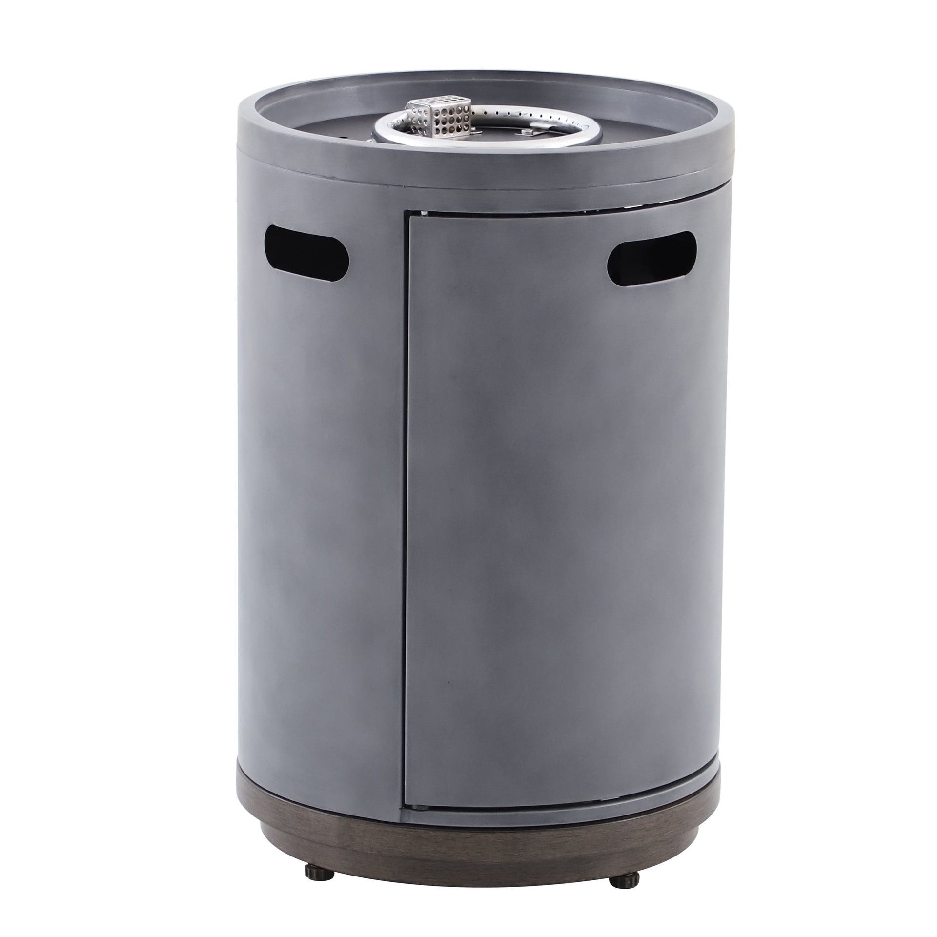 slide 3 of 6, allen + roth 16.93-in W 40000 Maximum BTUs Steel Round Portable Liquid propane Fire column, 1 ct