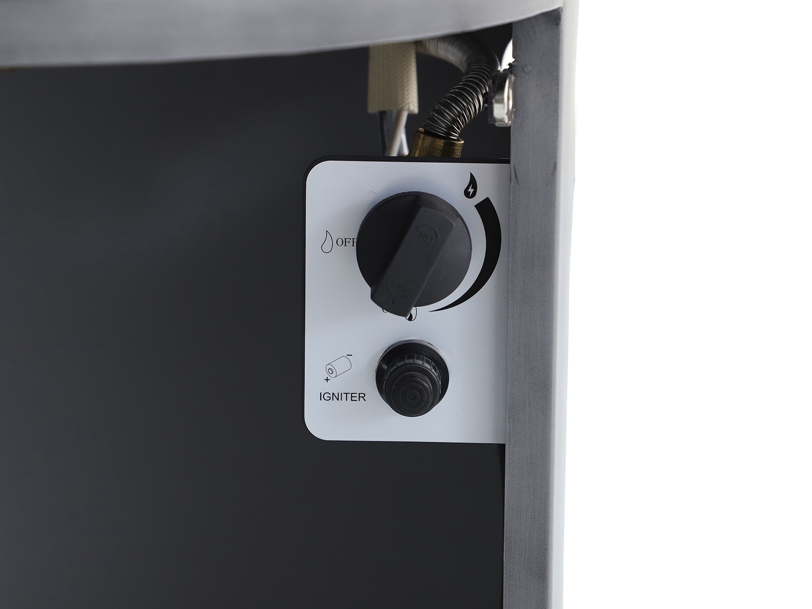 slide 6 of 6, allen + roth 16.93-in W 40000 Maximum BTUs Steel Round Portable Liquid propane Fire column, 1 ct