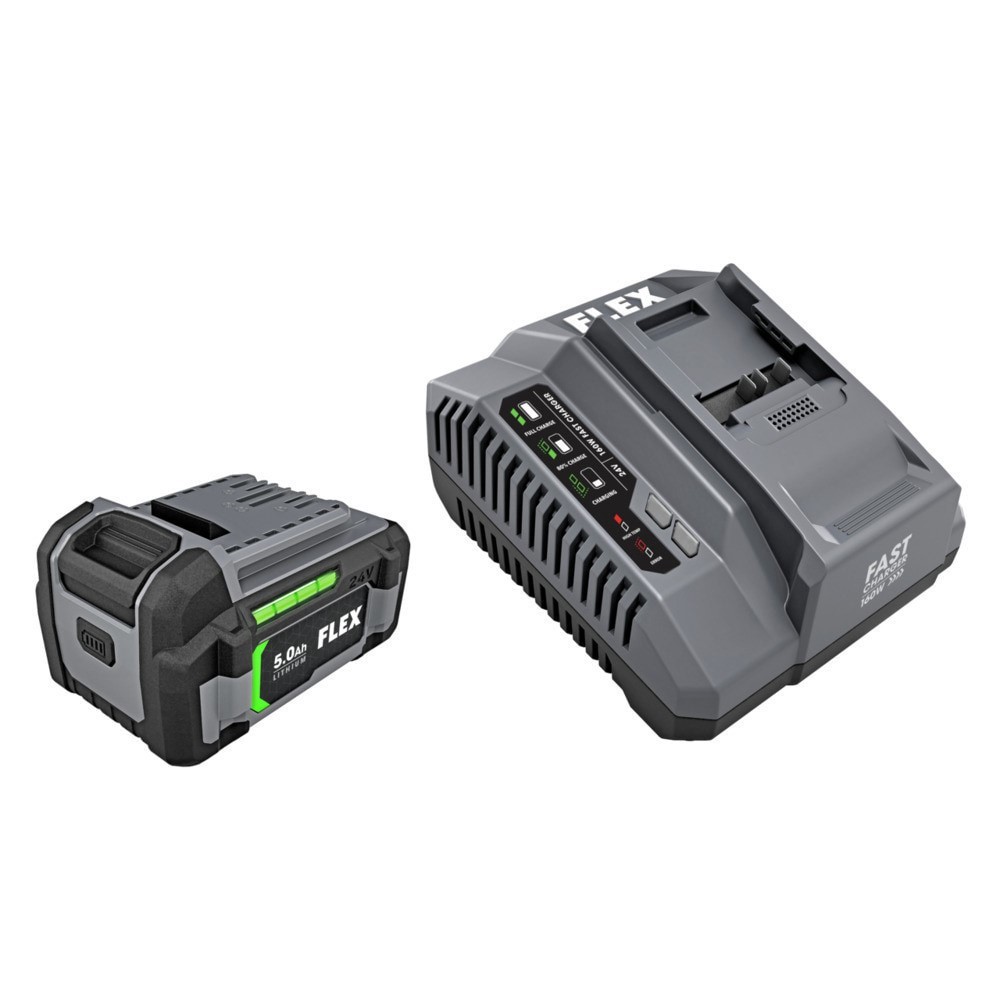 slide 1 of 6, FLEX 24 -Volt 1 -Pack Lithium-ion ( 5 Ah Battery and Charger ), 1 ct