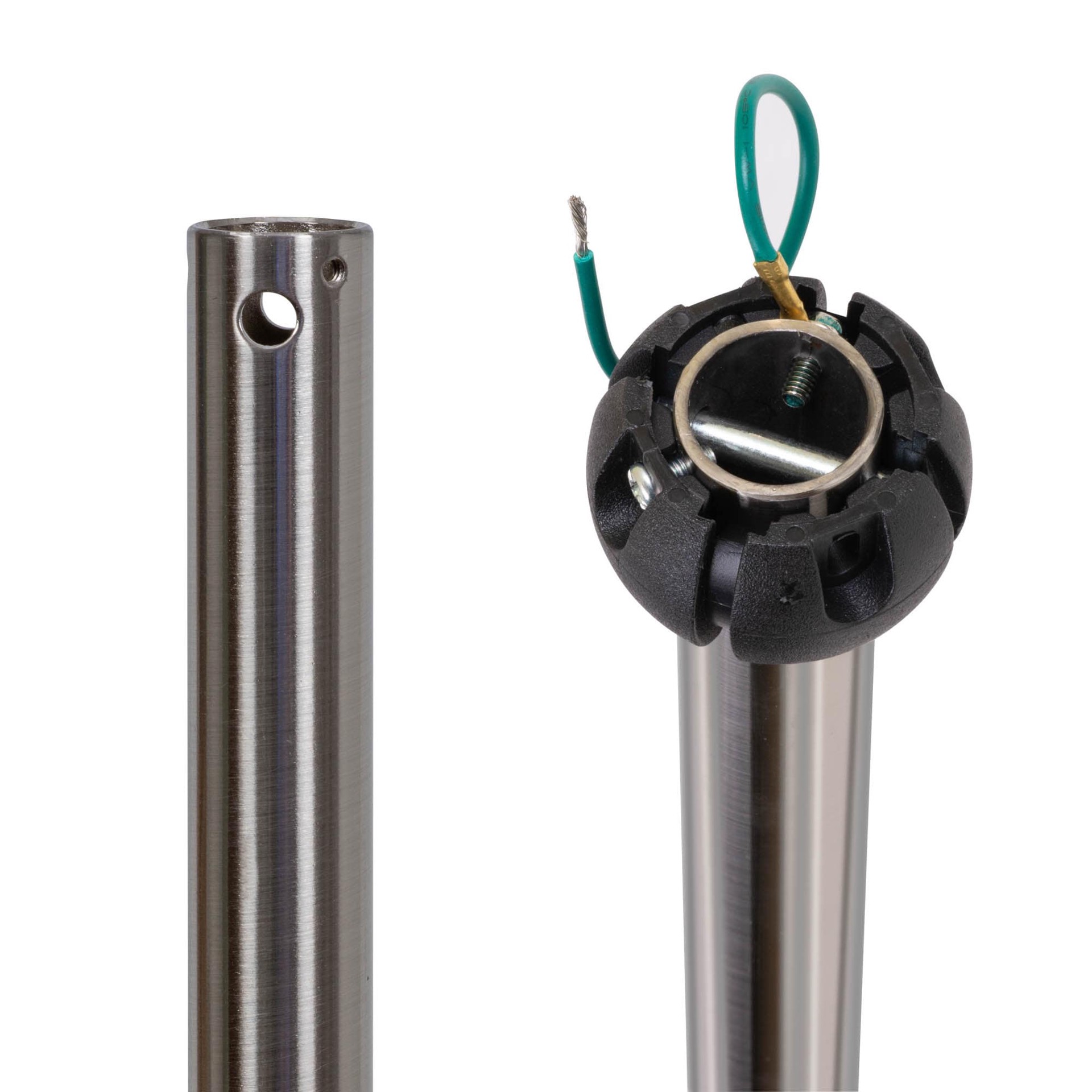 slide 2 of 6, Harbor Breeze Universal 60-in Brushed Nickel Steel Indoor Slope Ceiling Compatible Ceiling Fan Downrod, 1 ct