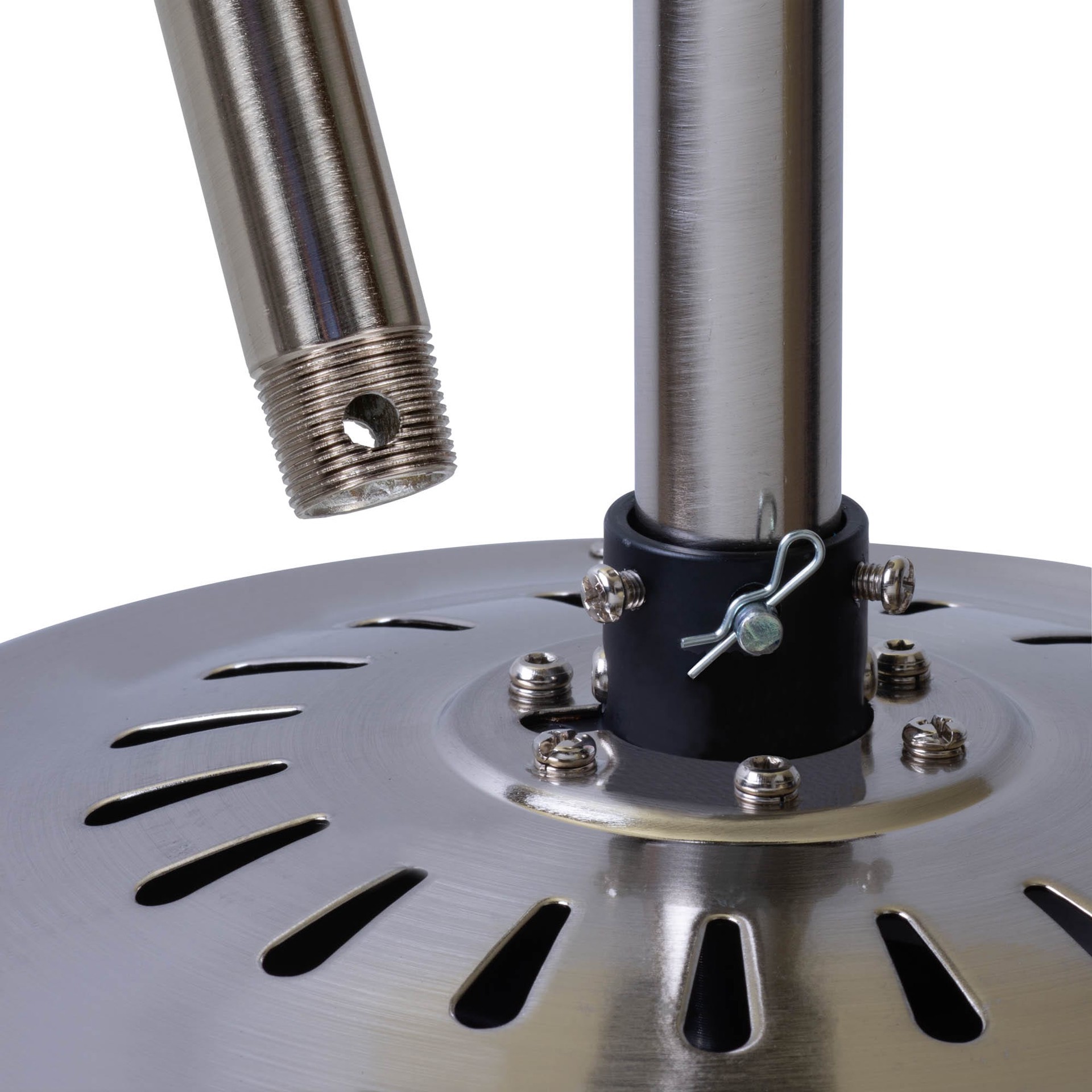 slide 3 of 6, Harbor Breeze Universal 60-in Brushed Nickel Steel Indoor Slope Ceiling Compatible Ceiling Fan Downrod, 1 ct