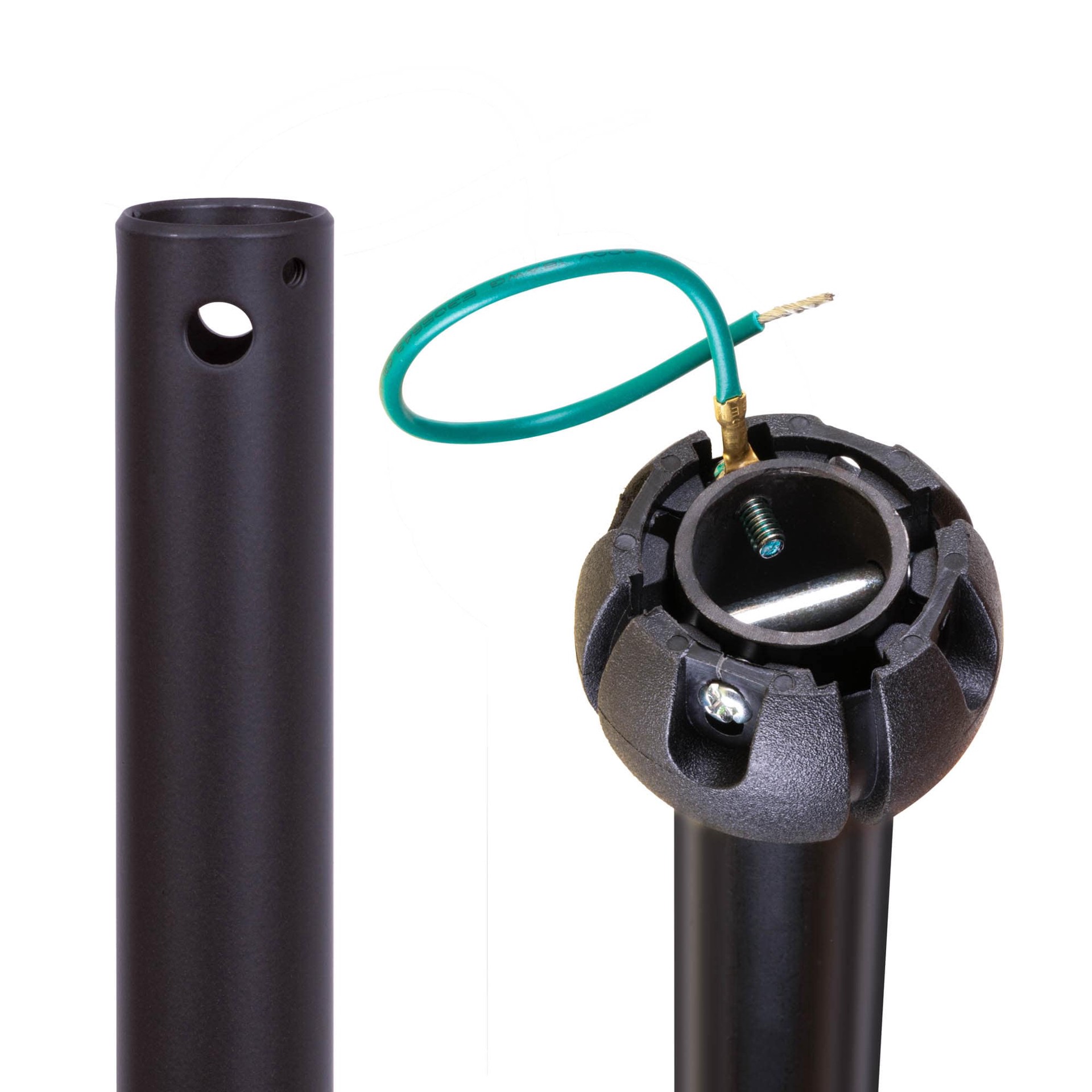 slide 2 of 6, Harbor Breeze Universal 60-in Black Steel Indoor Slope Ceiling Compatible Ceiling Fan Downrod, 1 ct