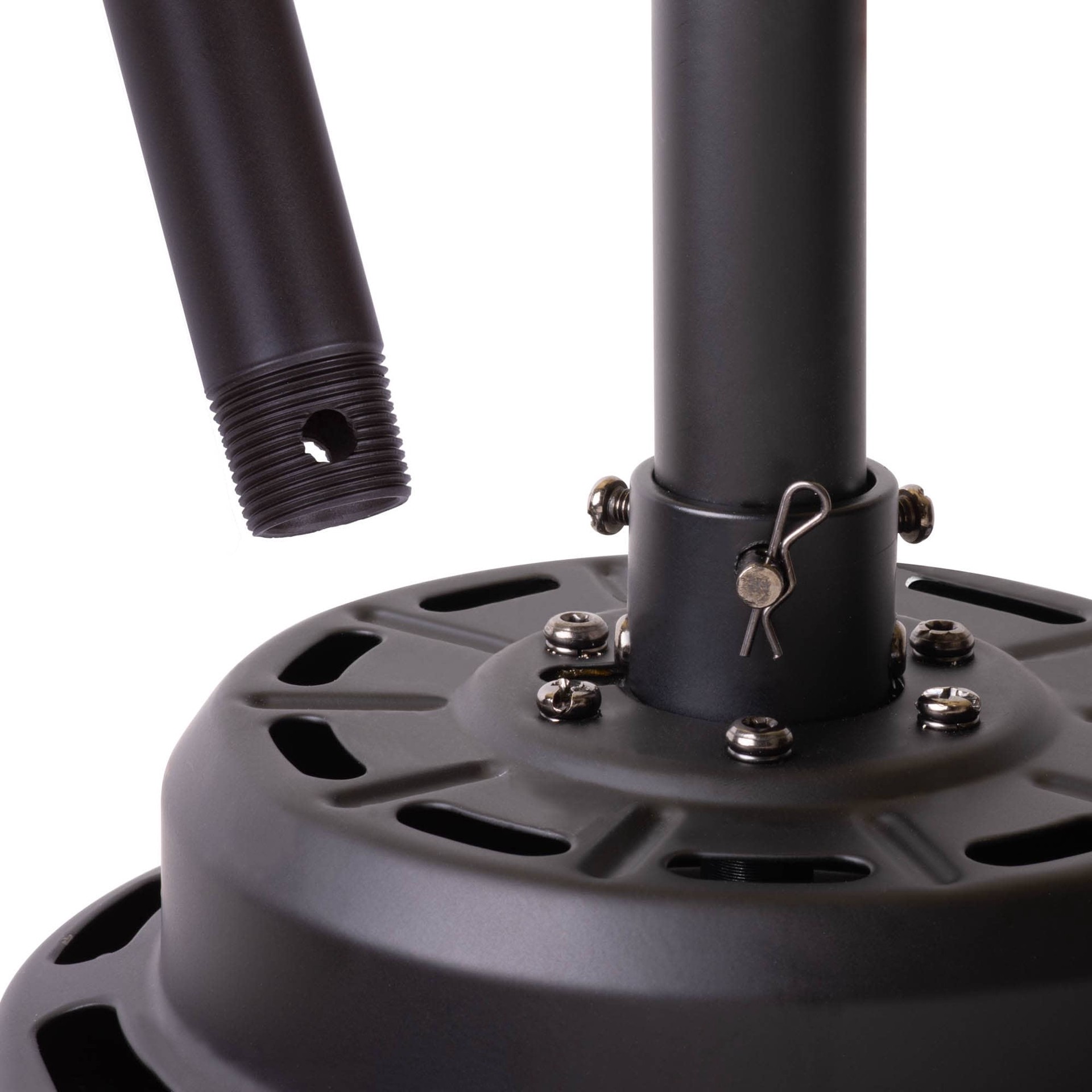 slide 3 of 6, Harbor Breeze Universal 60-in Black Steel Indoor Slope Ceiling Compatible Ceiling Fan Downrod, 1 ct