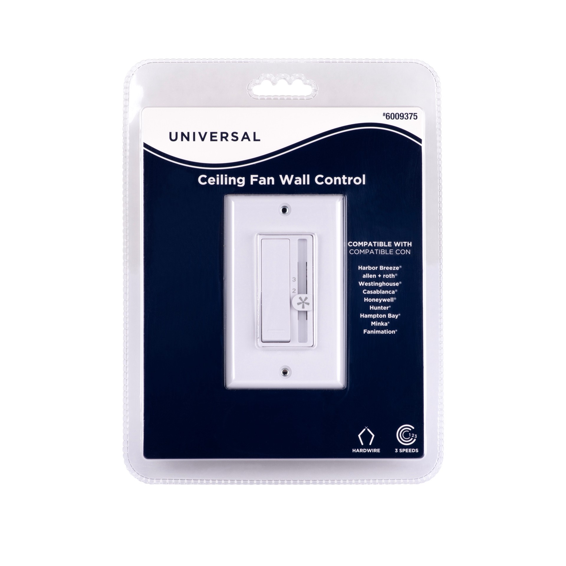 slide 2 of 6, Harbor Breeze 1 -Amp 3-speed Toggle Fan Control Wall Plate Included , White, 1 ct