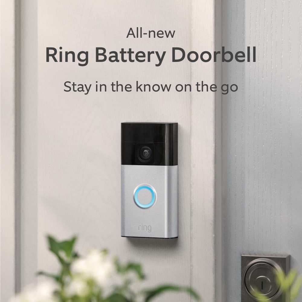 slide 2 of 6, Ring Battery Doorbell with Head-to-Toe HD Video, Live View with Two-Way Talk, and Motion Detection & Alerts, Satin Nickel, 1 ct
