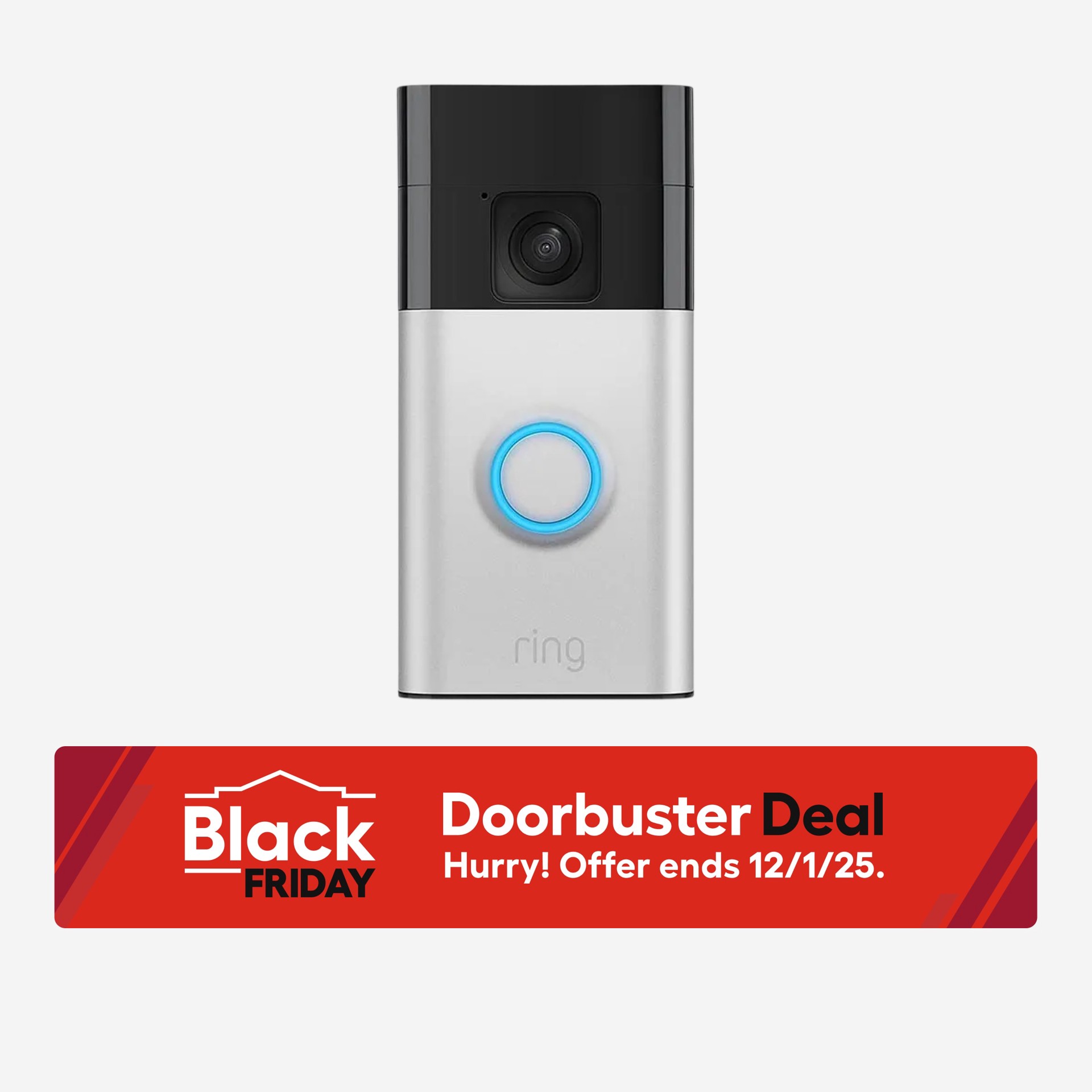 slide 1 of 6, Ring Battery Doorbell with Head-to-Toe HD Video, Live View with Two-Way Talk, and Motion Detection & Alerts, Satin Nickel, 1 ct