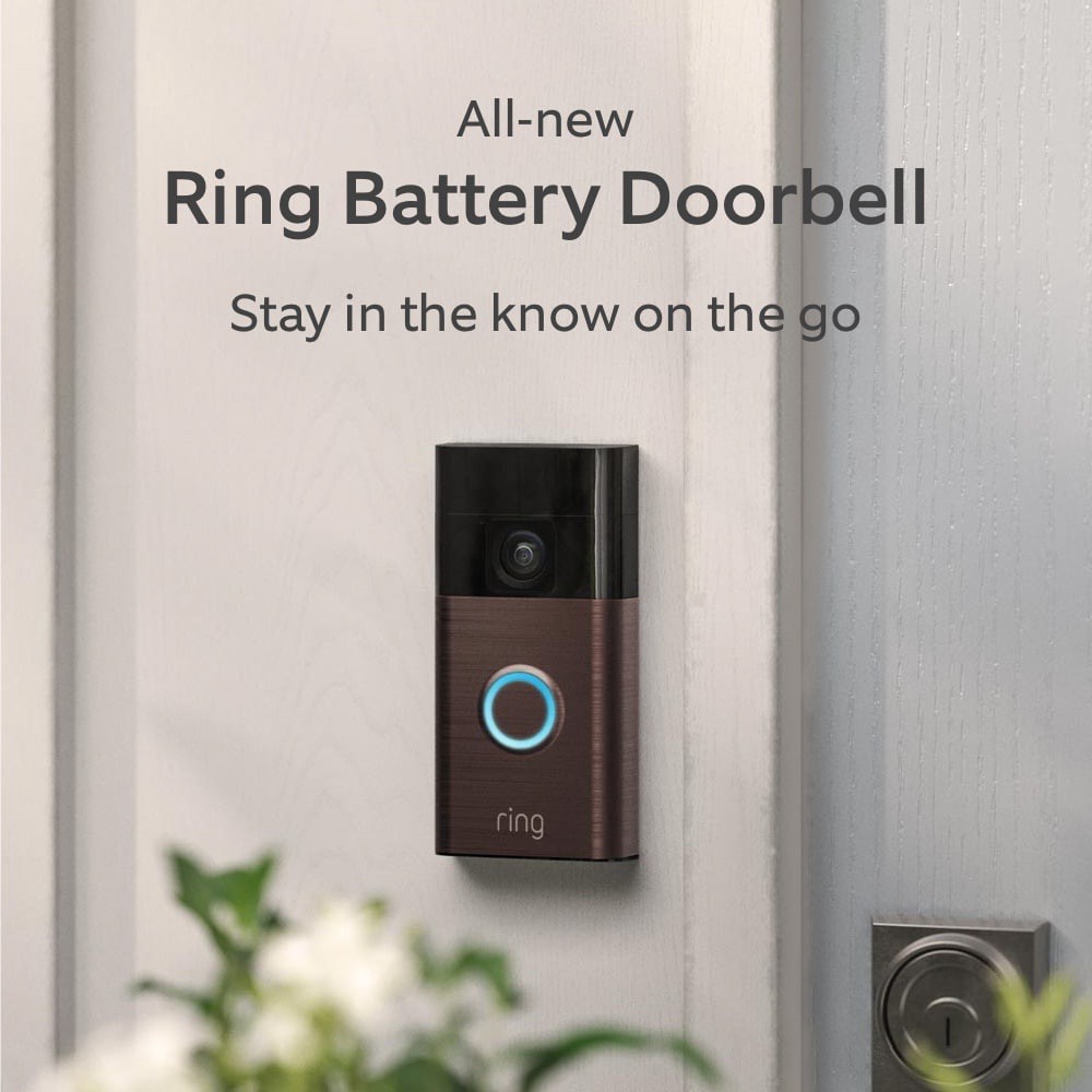 slide 3 of 6, Ring Battery Doorbell with Head-to-Toe HD Video, Live View with Two-Way Talk, and Motion Detection & Alerts, Venetian Bronze, 1 ct