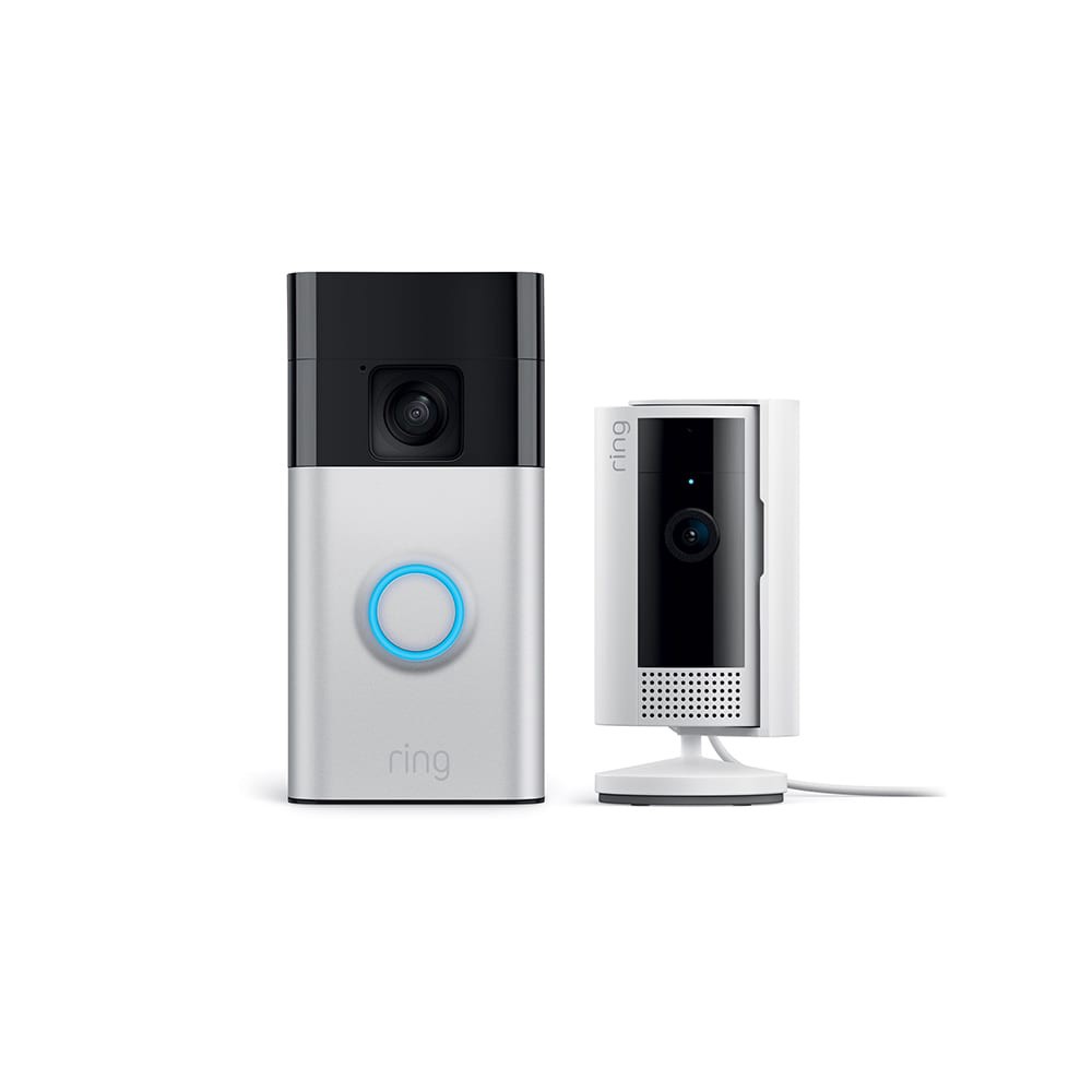 slide 1 of 6, Ring Starter Set with Battery Doorbell and Indoor Cam, 1 ct