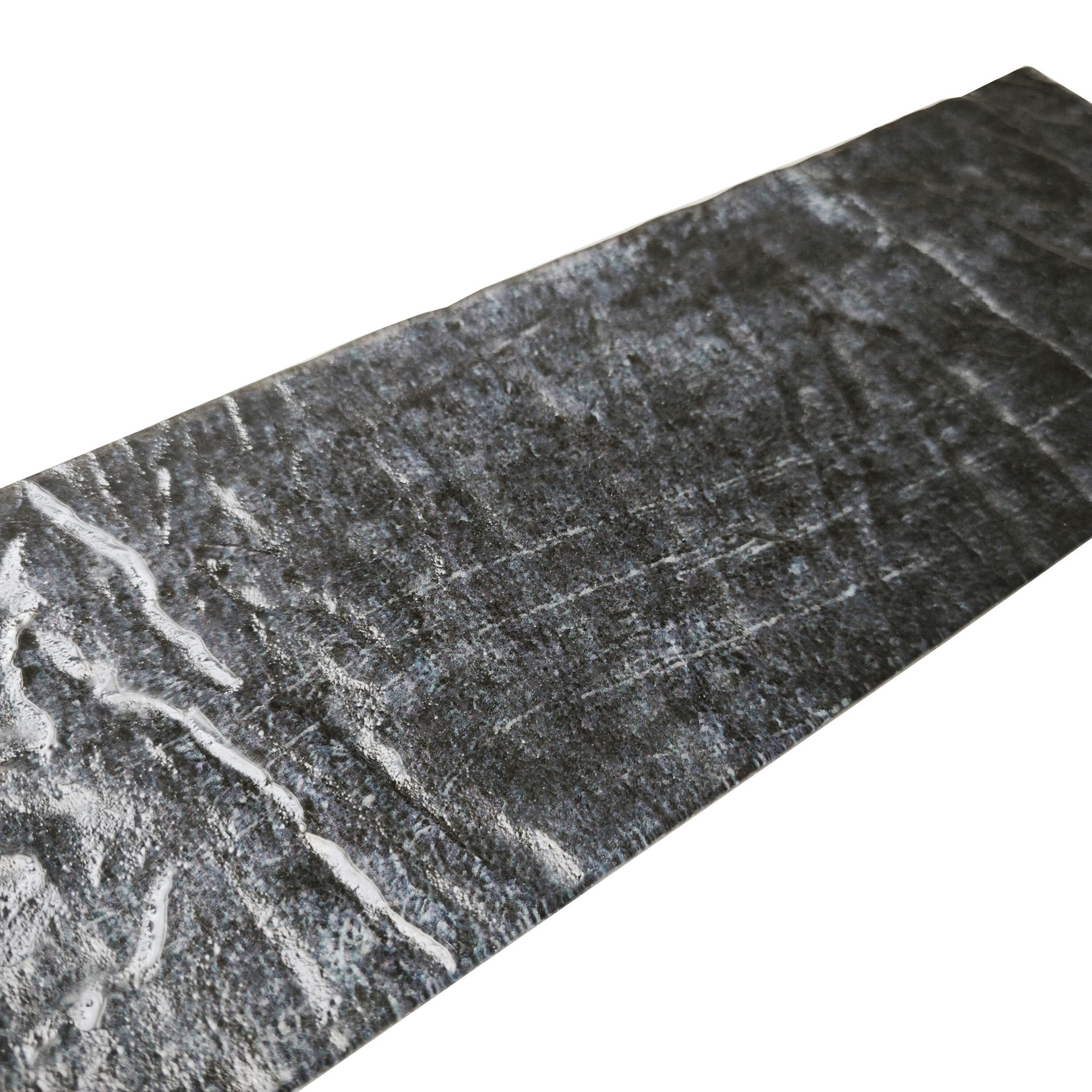 slide 5 of 6, LuxySplash Esli Weathered Black 4-in x 12-in Multi-finish Glass Subway Wall Tile ( 1.0-sq ft Carton ), 1 ct