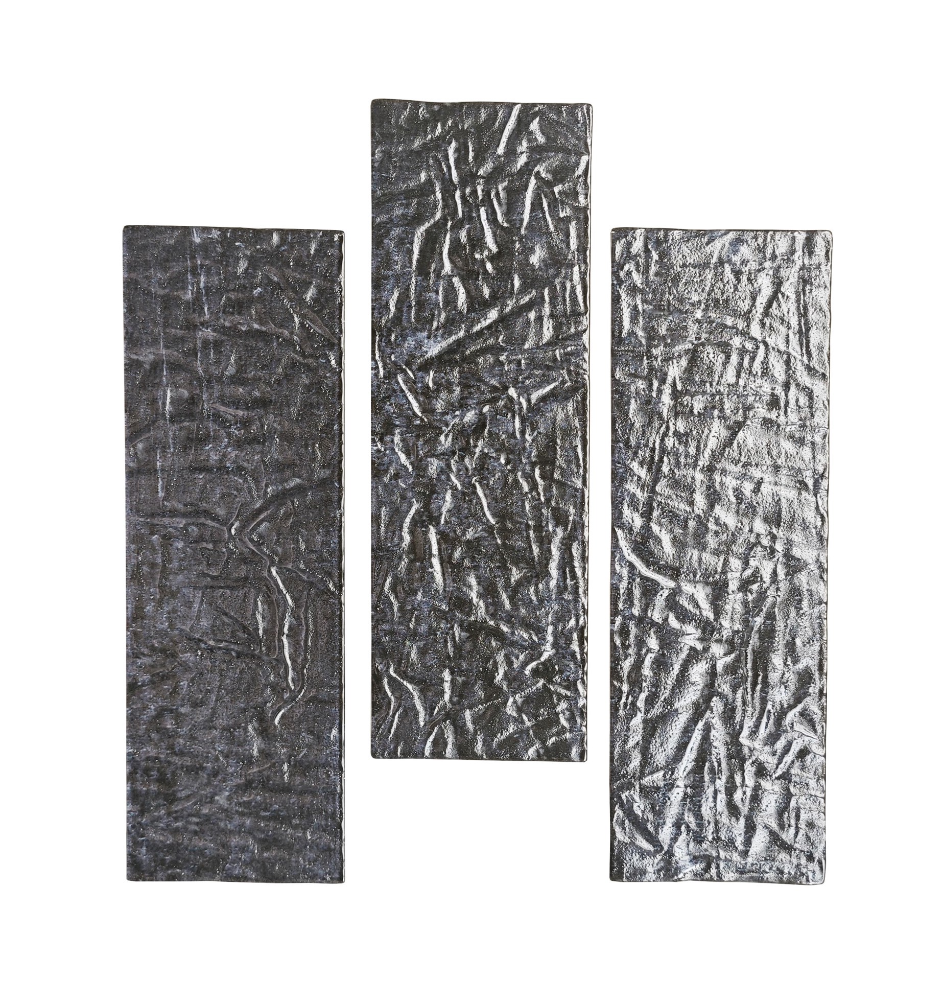 slide 1 of 6, LuxySplash Esli Weathered Black 4-in x 12-in Multi-finish Glass Subway Wall Tile ( 1.0-sq ft Carton ), 1 ct