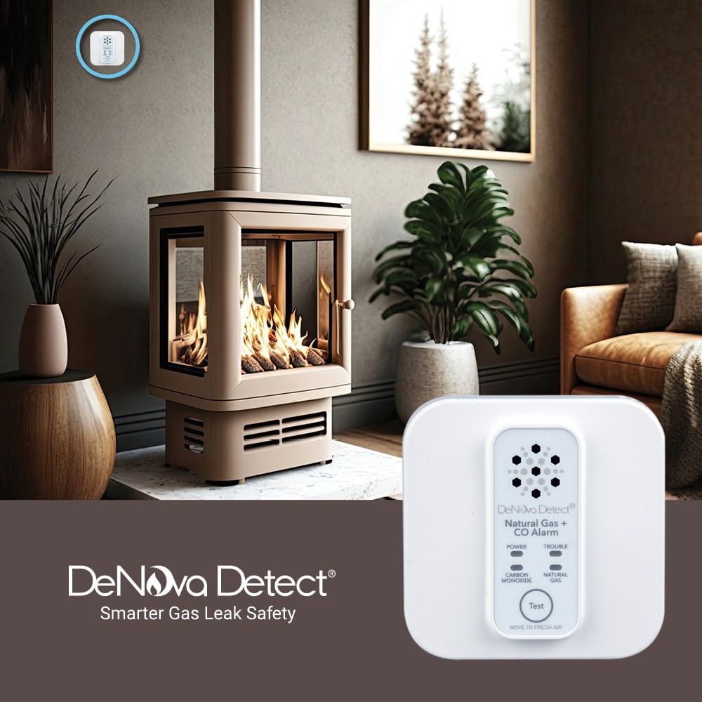 slide 5 of 6, DeNova Detect 2-in-1 10-Year Battery-operated Natural Gas Carbon Monoxide Detector with Voice Alert, 1 ct