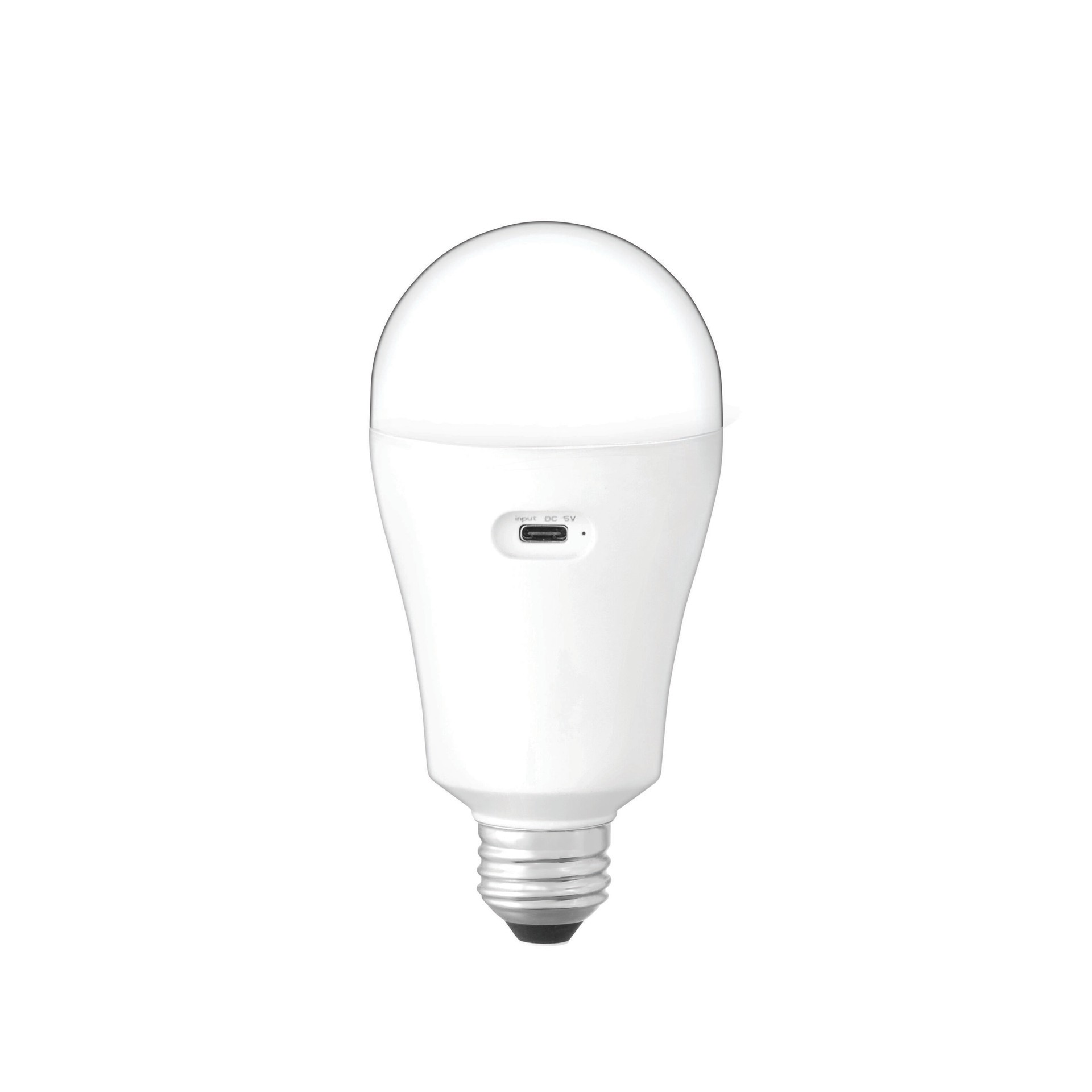 slide 4 of 6, Utilitech Rechargeable Battery 40 -Watt EQ A21 Soft white Medium base (E-26) LED General purpose Light Bulb, 1 ct