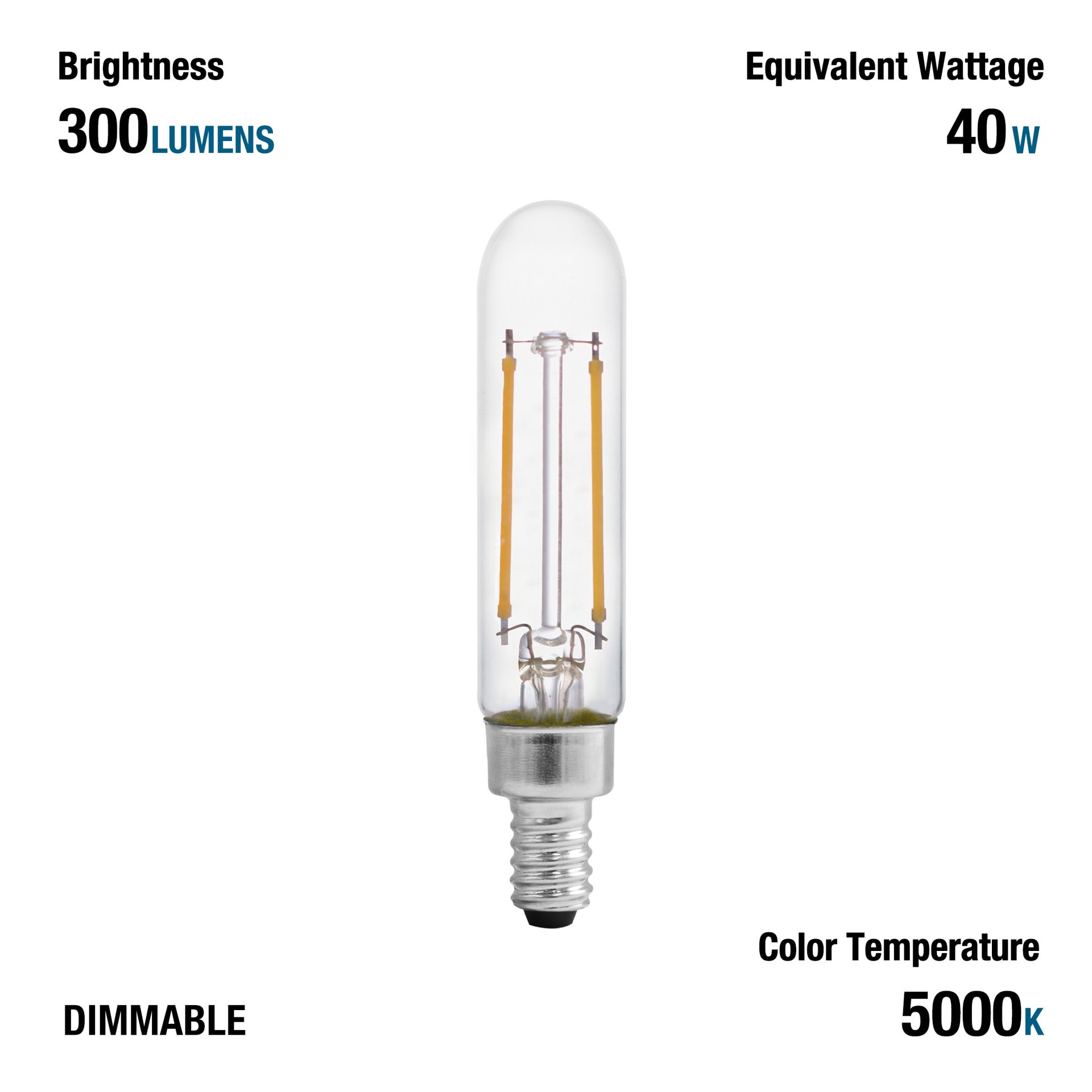 slide 6 of 6, Utilitech 40 -Watt EQ T6 Daylight Candelabra base (E-12) Dimmable LED General purpose Light Bulb 3 -Pack, 1 ct