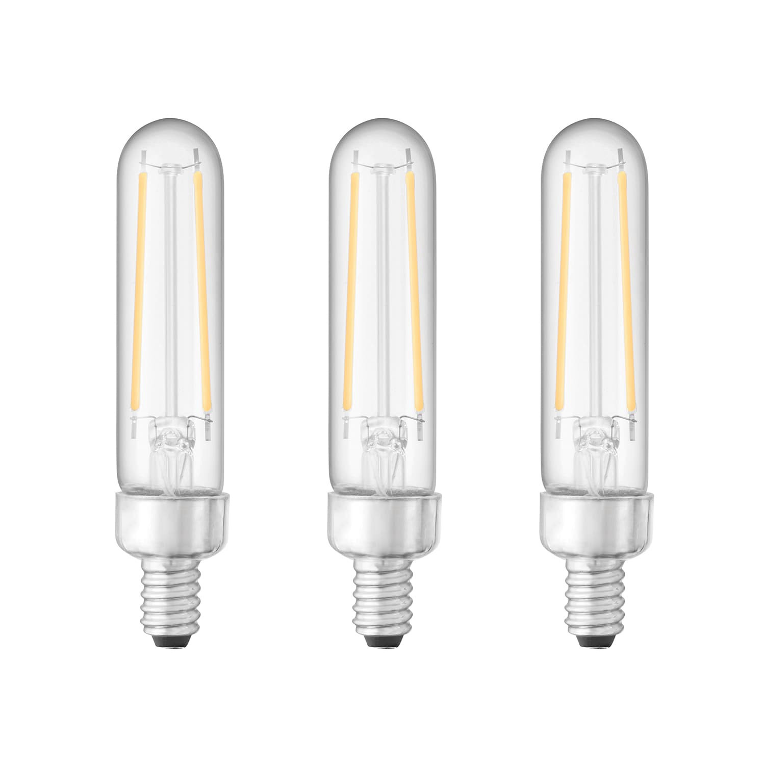 slide 5 of 6, Utilitech Clear Glass 60 -Watt EQ T6 Soft white Candelabra base (E-12) Dimmable LED General purpose Light Bulb 3 -Pack, 1 ct