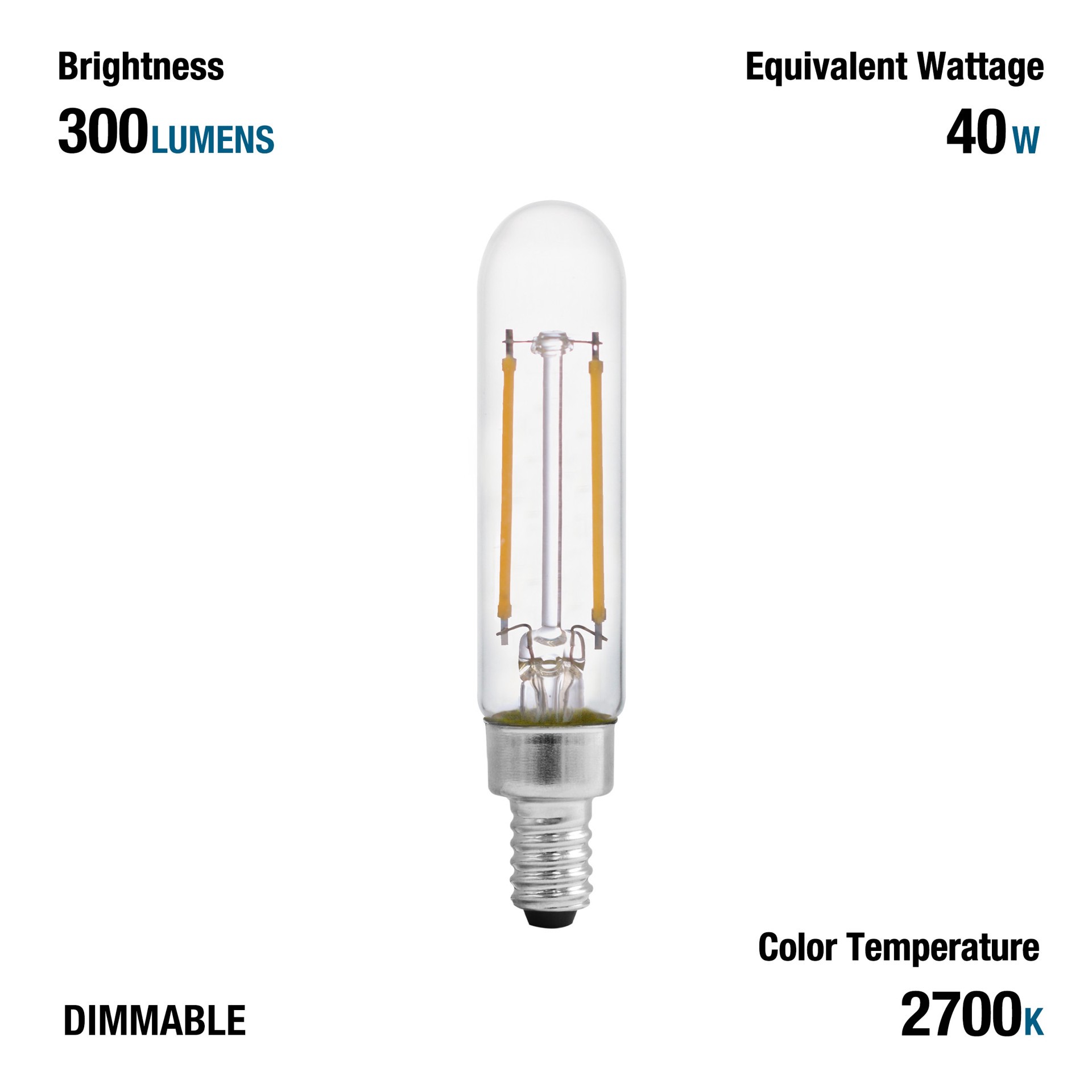 slide 6 of 6, Utilitech 40 -Watt EQ T6 Soft white Candelabra base (E-12) Dimmable LED General purpose Light Bulb 3 -Pack, 1 ct