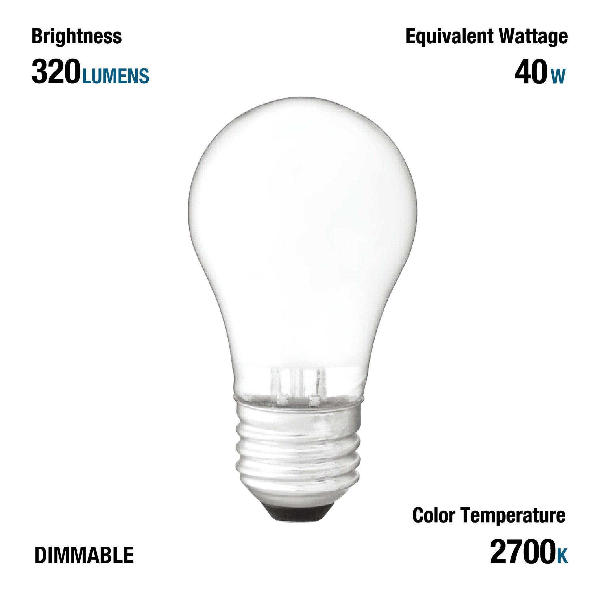 slide 6 of 6, Utilitech 40 -Watt EQ A15 Soft white Medium base (E-26) Dimmable LED General purpose Light Bulb 3 -Pack, 1 ct
