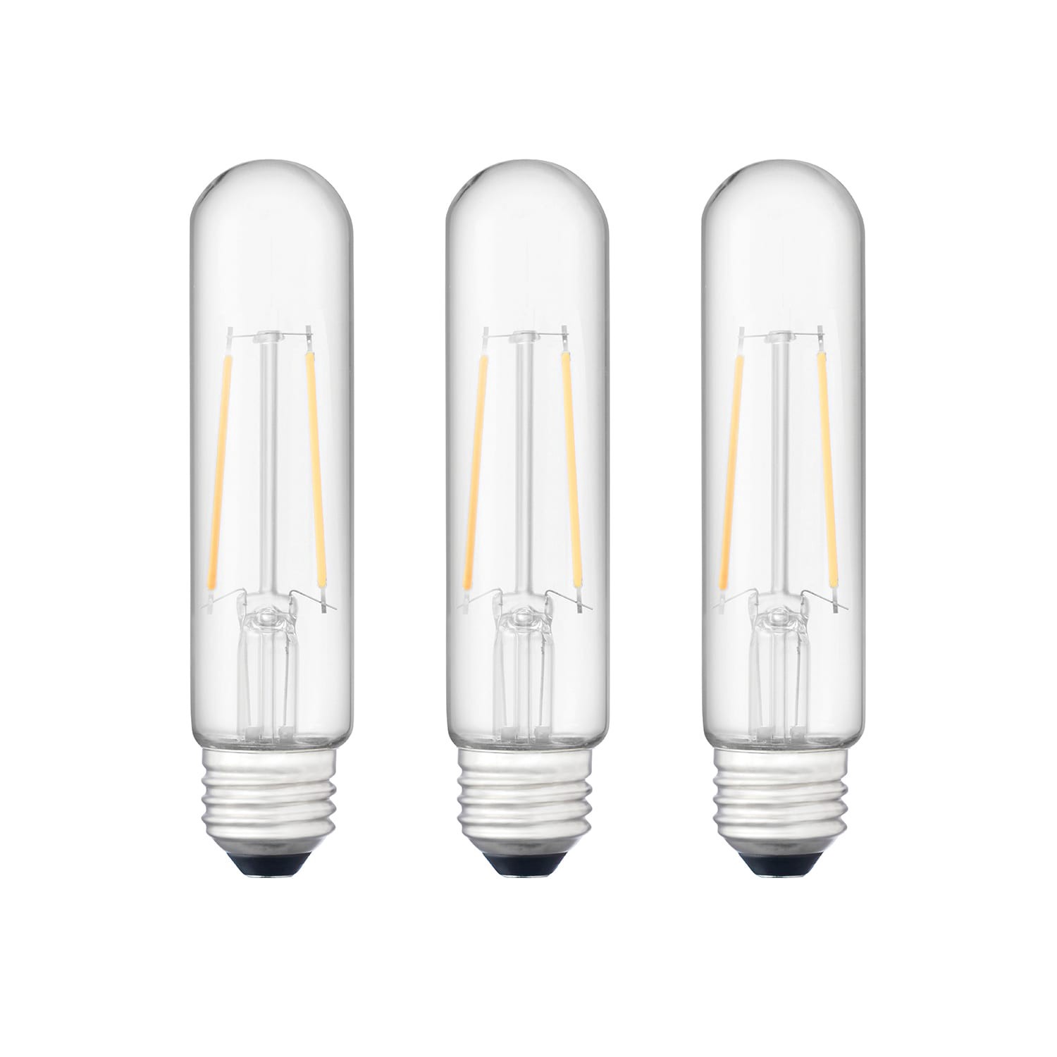 slide 5 of 6, Utilitech Clear Glass 40 -Watt EQ T10 Soft white Medium base (E-26) Dimmable LED General purpose Light Bulb 3 -Pack, 1 ct