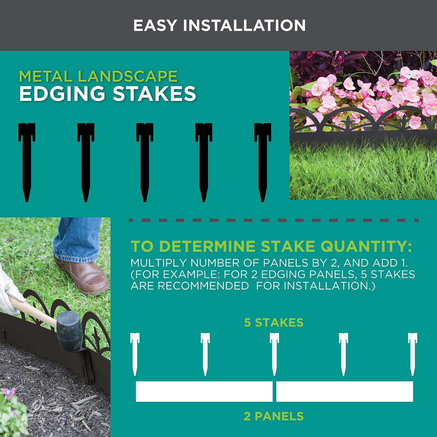 slide 3 of 5, Garden Accents 3 -Pack 10.5-in Black Rust Resistant Steel Edging stake, 1 ct