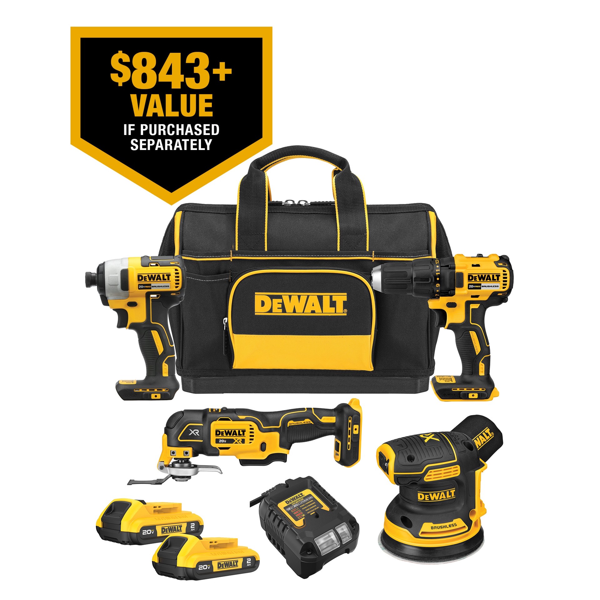 slide 3 of 6, DEWALT 20V MAX 4-Tool Combo Kit, 1 ct