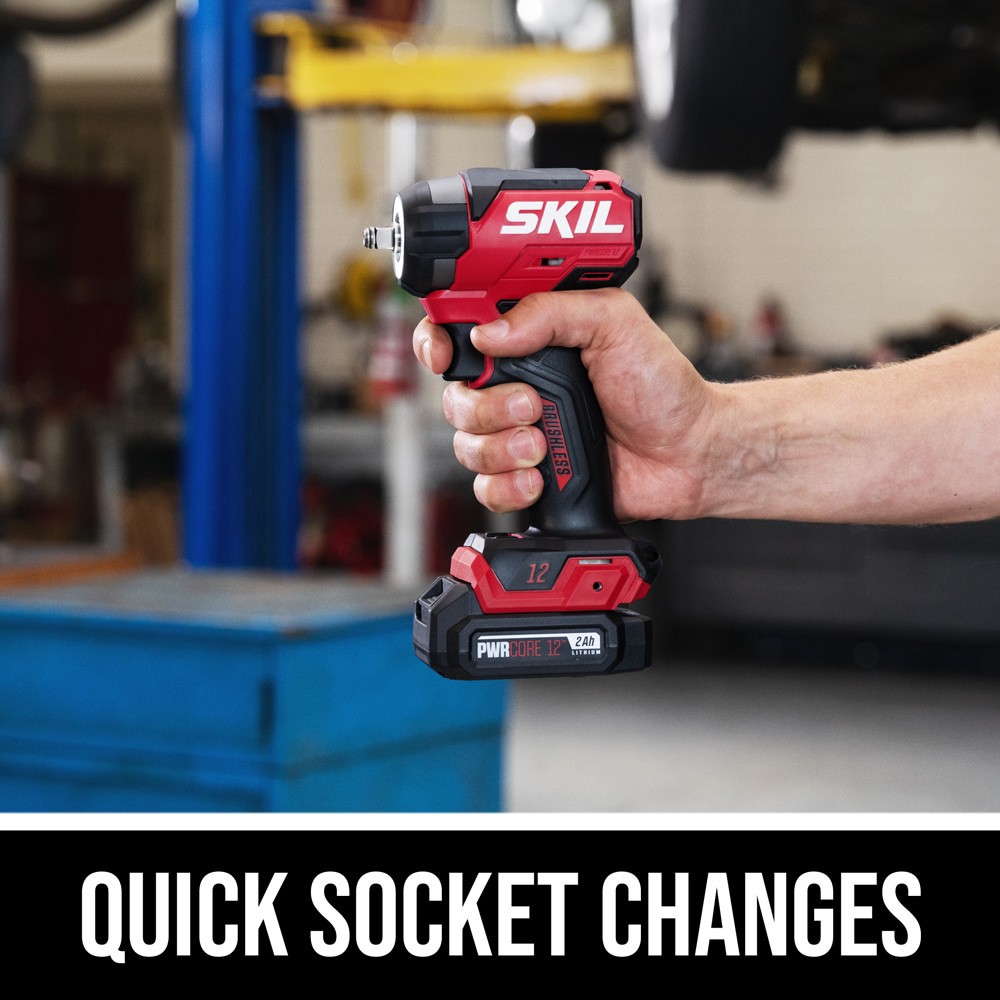 slide 5 of 6, SKIL PWR CORE 12 12-volt Variable Speed Brushless 3/8-in Drive Cordless Impact Wrench (Battery Not Included and Charger Not Included), 1 ct