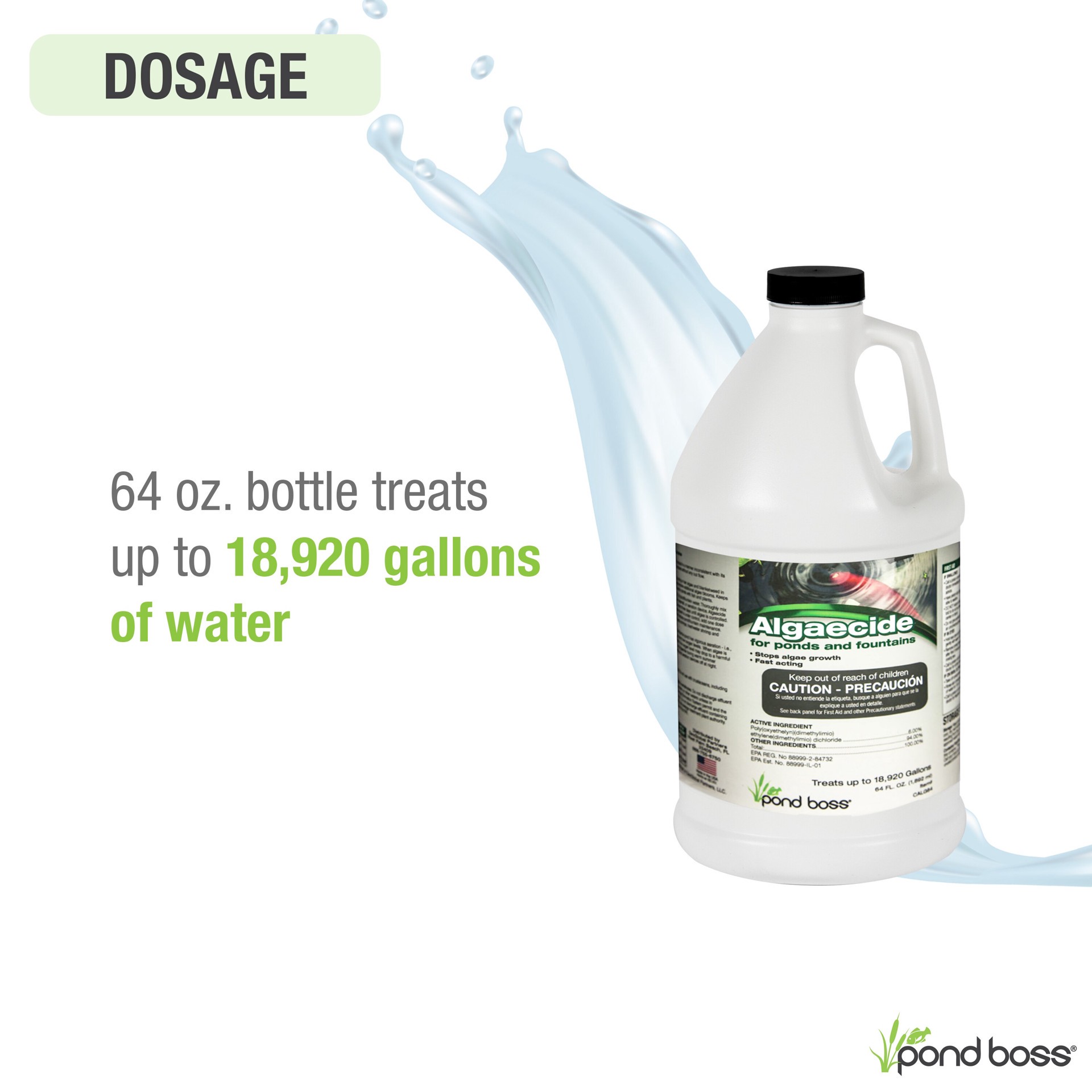 slide 2 of 6, pond boss Algaecide Pond Liquid Algaecide 64 Ounce(s), 1 ct