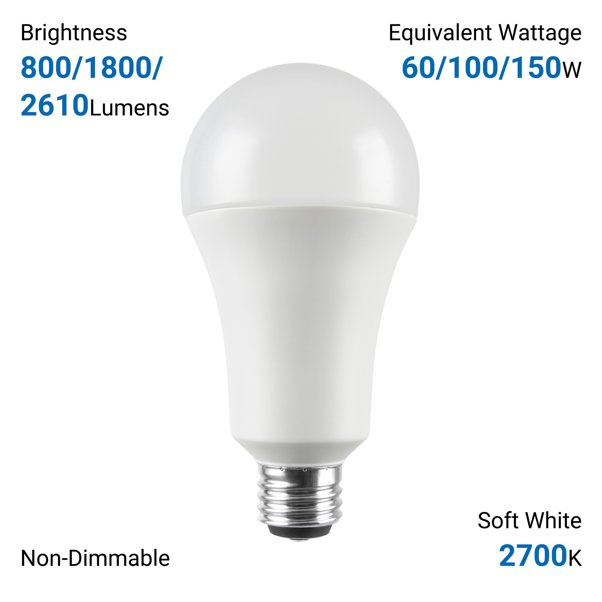 slide 6 of 6, Utilitech 3-way 150 -Watt EQ A21 Soft white Medium base (E-26) LED General purpose Light Bulb, 1 ct