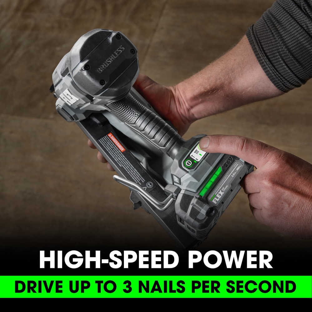 slide 4 of 6, FLEX 2-1/2-in 15 -Gauge Cordless Angled Finish Nailer (Battery Not Included and Charger Not Included), 1 ct