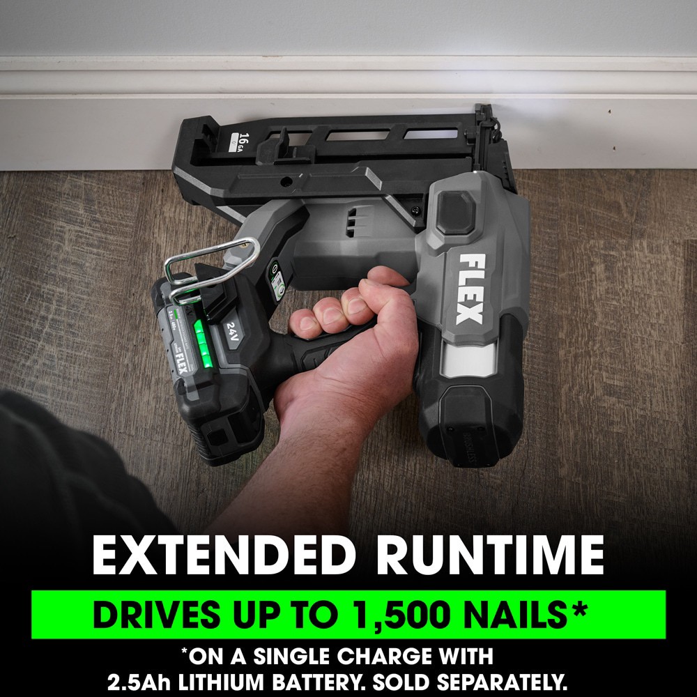 slide 3 of 6, FLEX 2-1/2-in 16 -Gauge Cordless Straight Finish Nailer (Battery Not Included and Charger Not Included), 1 ct