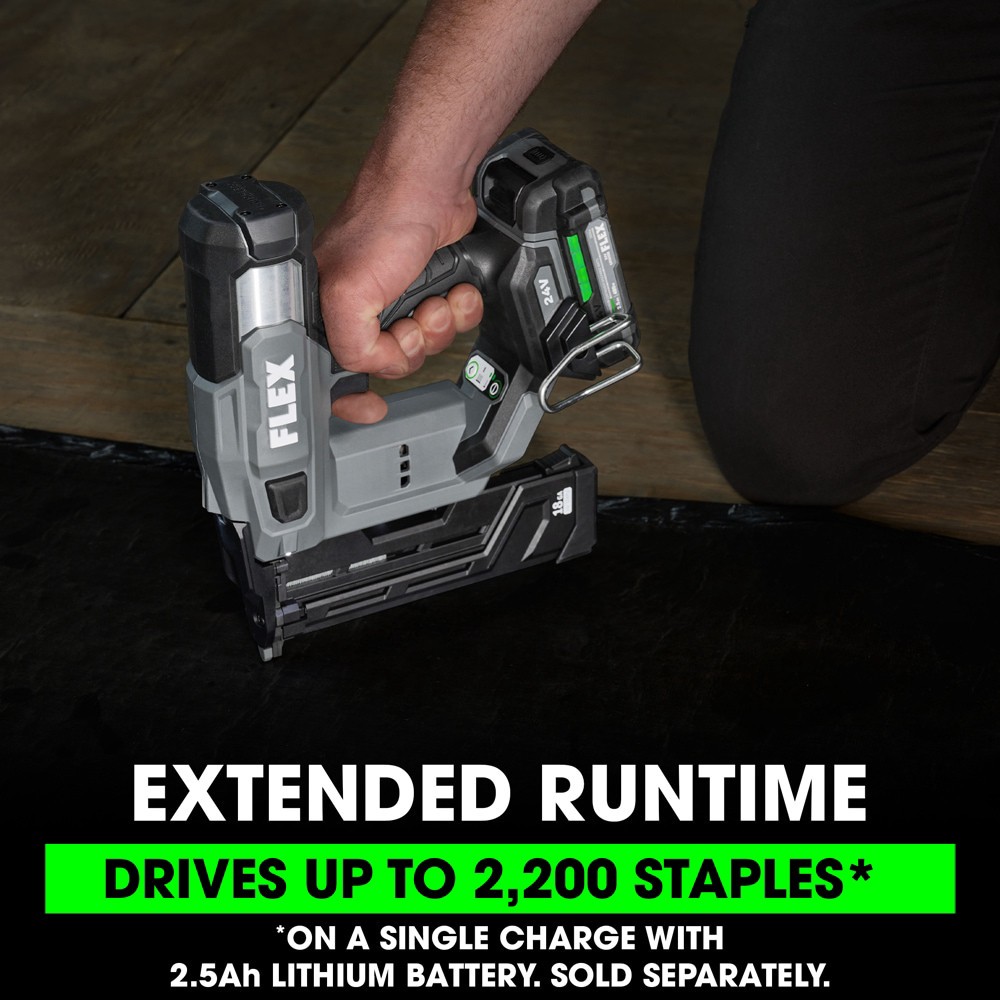 slide 3 of 6, FLEX 18 -Gauge 1/4-in Narrow crown Finish Stapler ( Battery and Charger Not Included ), 1 ct