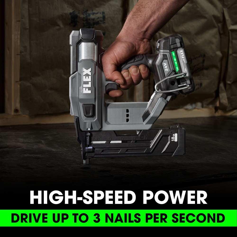 slide 4 of 6, FLEX 18 -Gauge 1/4-in Narrow crown Finish Stapler ( Battery and Charger Not Included ), 1 ct