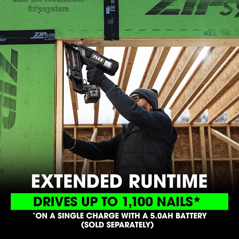 slide 3 of 6, FLEX 3-1/2-in 30 -Degree Cordless Flat head Framing Nailer (Battery Not Included and Charger Not Included), 1 ct