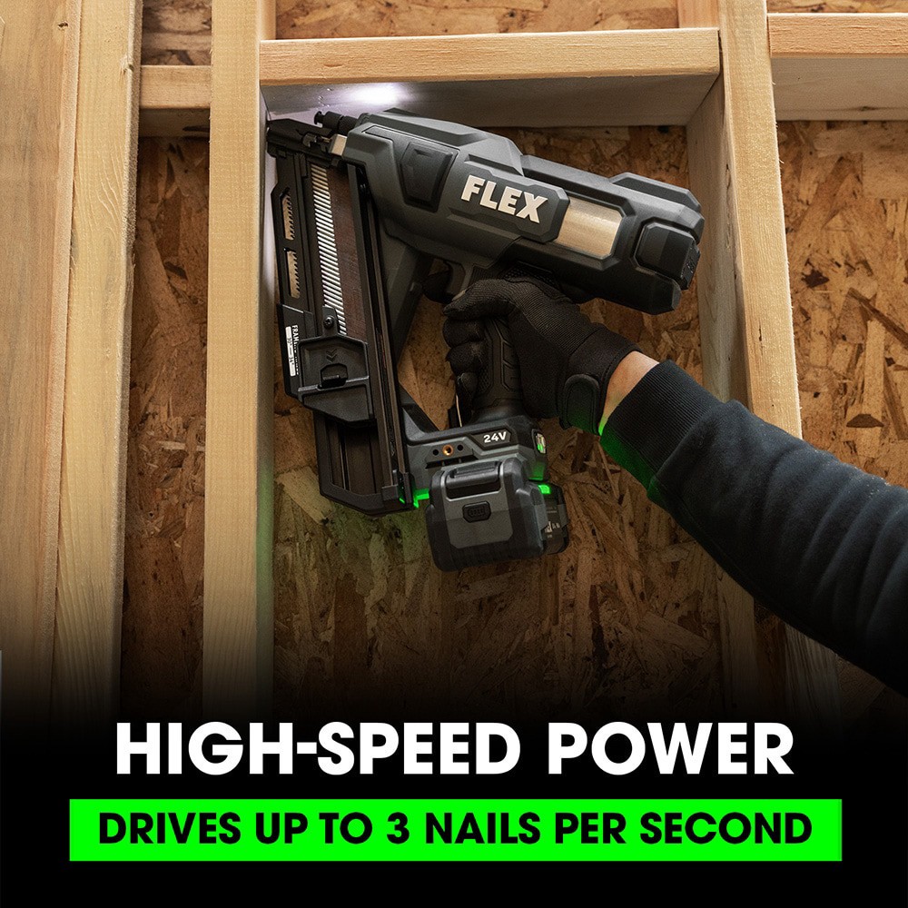 slide 4 of 6, FLEX 3-1/2-in 30 -Degree Cordless Flat head Framing Nailer (Battery Not Included and Charger Not Included), 1 ct