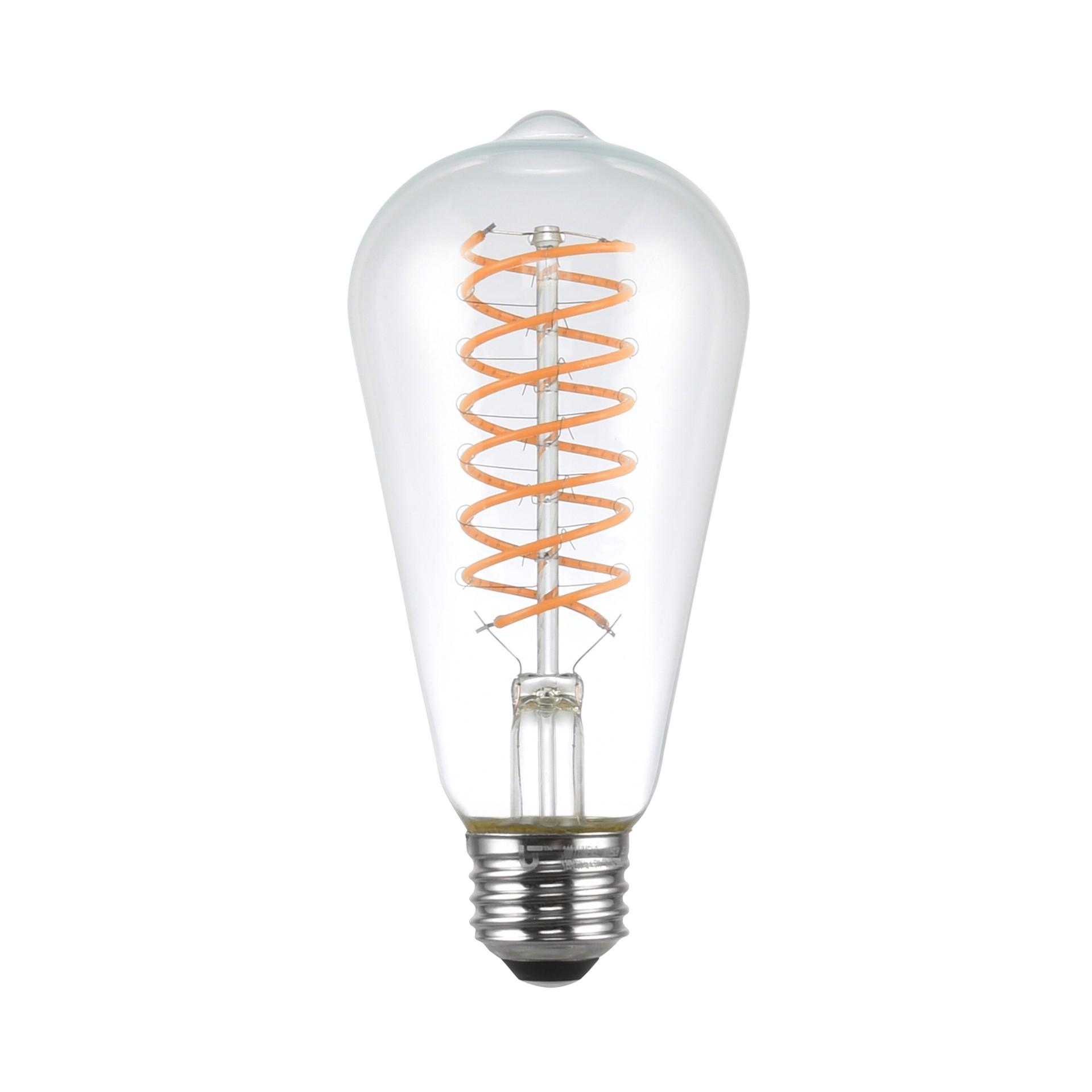 slide 3 of 6, Utilitech Double-Spiral Filament 60 -Watt EQ ST19 Soft white Medium base (E-26) Dimmable LED General purpose Light Bulb 3 -Pack, 1 ct