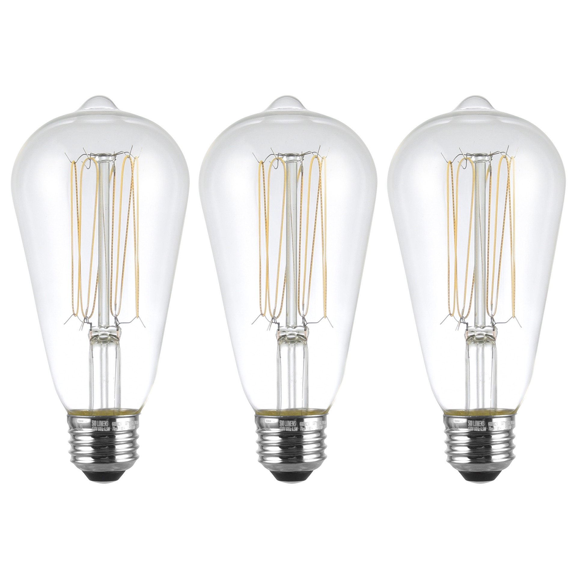 slide 5 of 6, Utilitech Wound-Thin Filament 60 -Watt EQ ST19 Daylight Medium base (E-26) Dimmable LED General purpose Light Bulb 3 -Pack, 1 ct