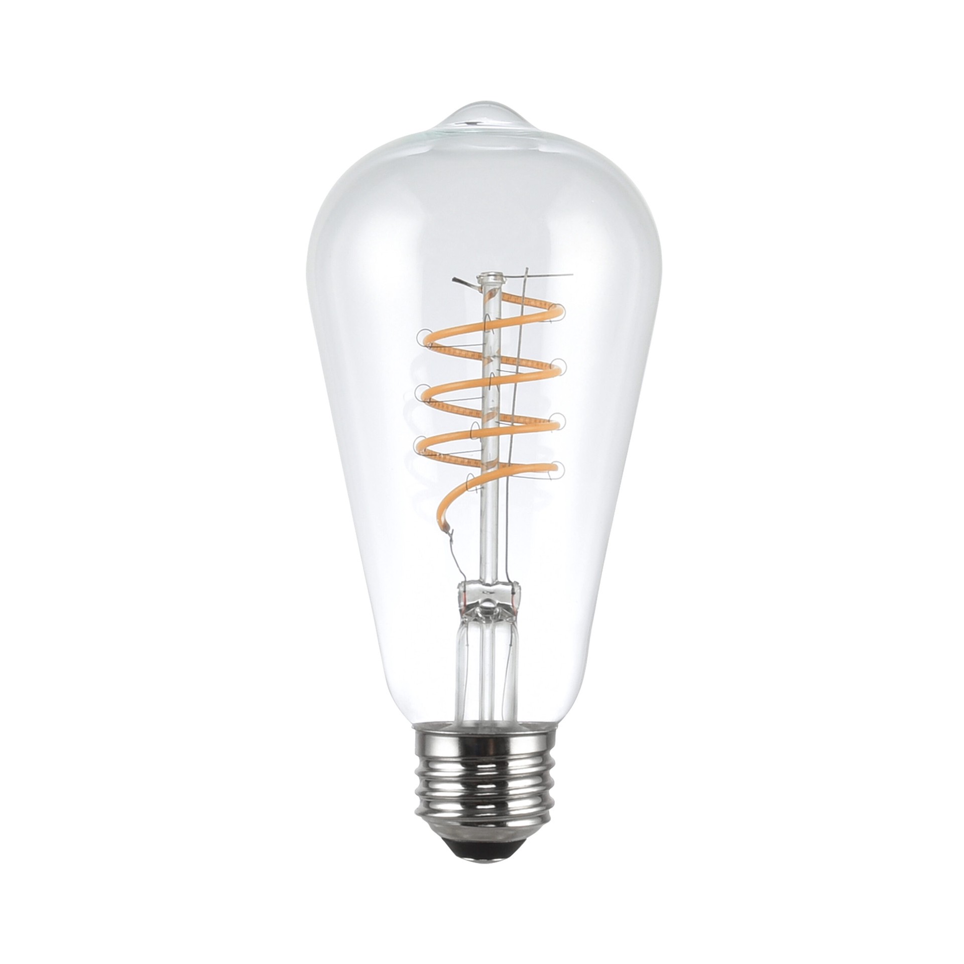 slide 4 of 6, Utilitech Spiral Filament 60 -Watt EQ ST19 Soft white Medium base (E-26) Dimmable LED General purpose Light Bulb 3 -Pack, 1 ct