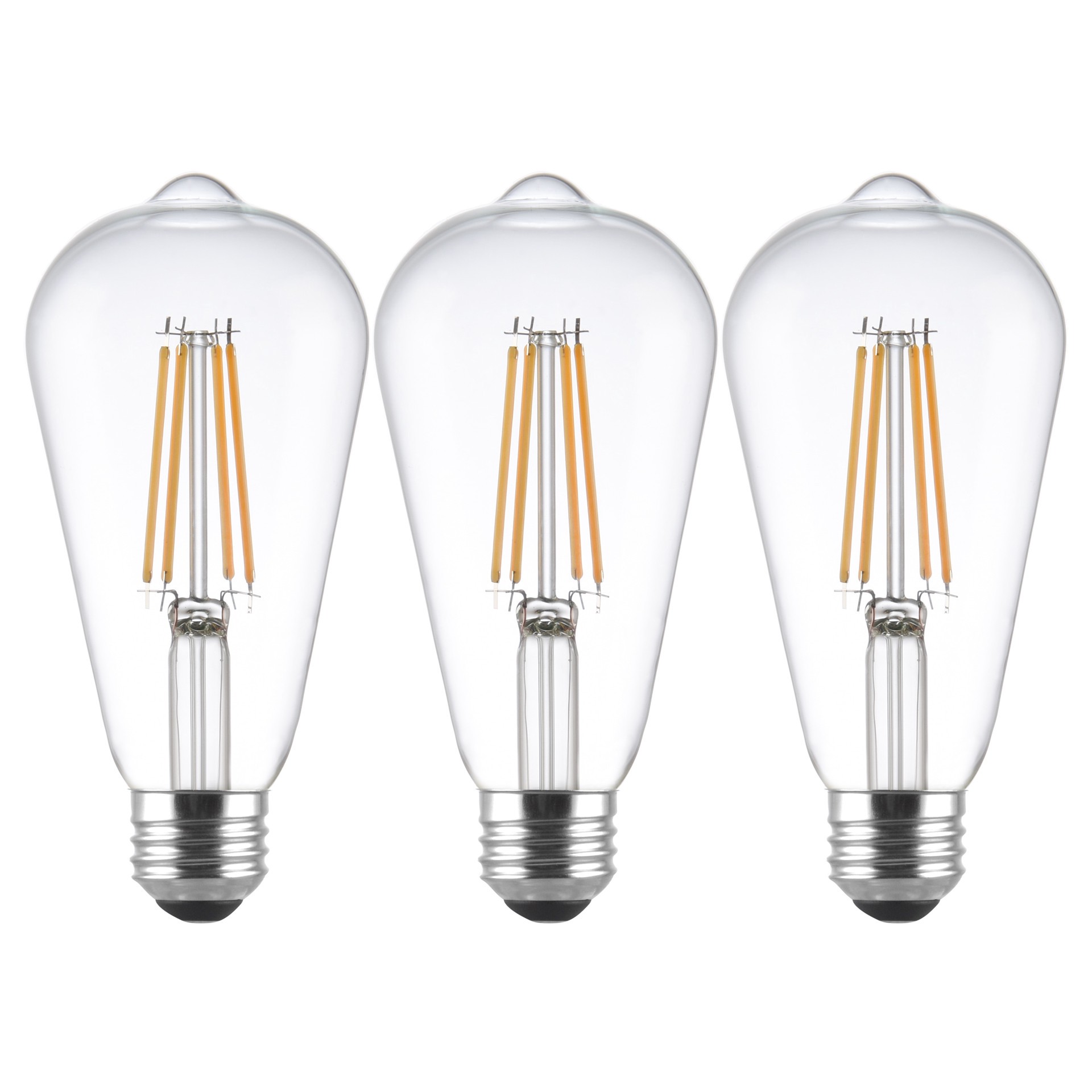 slide 5 of 6, Utilitech Straight Filament 60 -Watt EQ ST19 Soft white Medium base (E-26) Dimmable LED General purpose Light Bulb 3 -Pack, 1 ct
