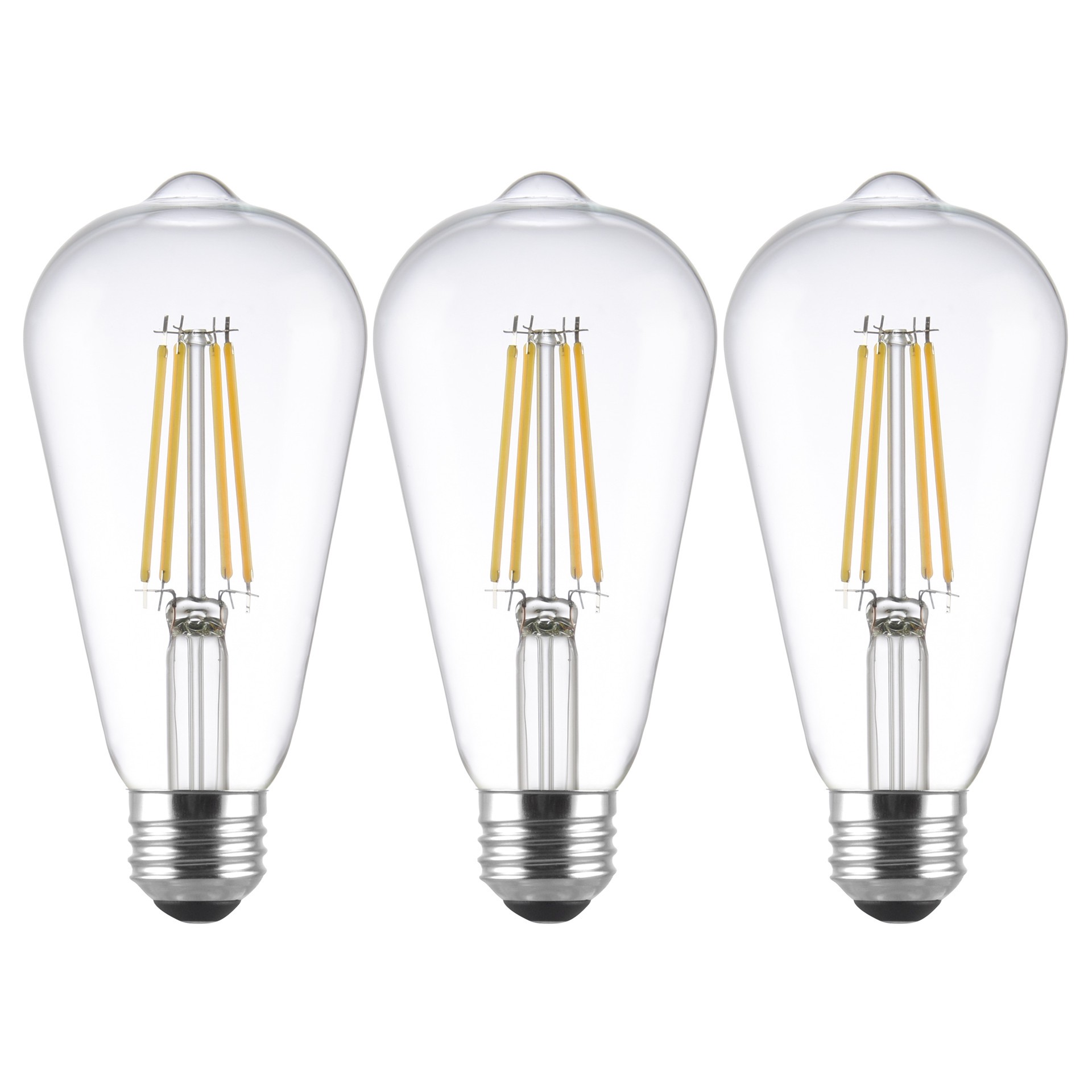 slide 5 of 6, Utilitech Straight Filament 60 -Watt EQ ST19 Daylight Medium base (E-26) Dimmable LED General purpose Light Bulb 3 -Pack, 1 ct