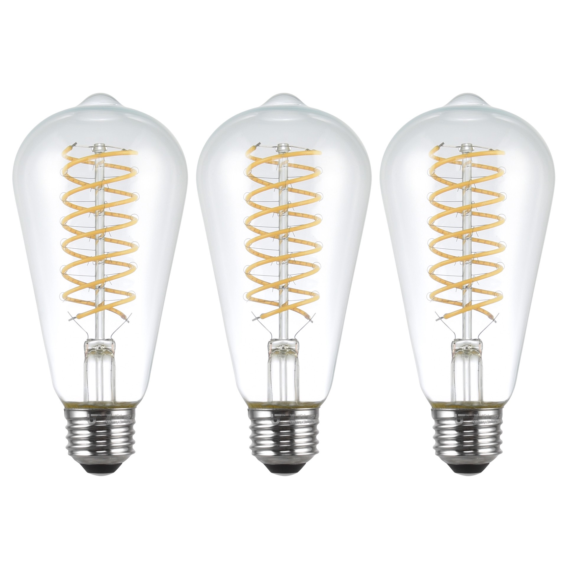 slide 4 of 6, Utilitech Double-Spiral Filament 60 -Watt EQ ST19 Daylight Medium base (E-26) Dimmable LED General purpose Light Bulb 3 -Pack, 1 ct