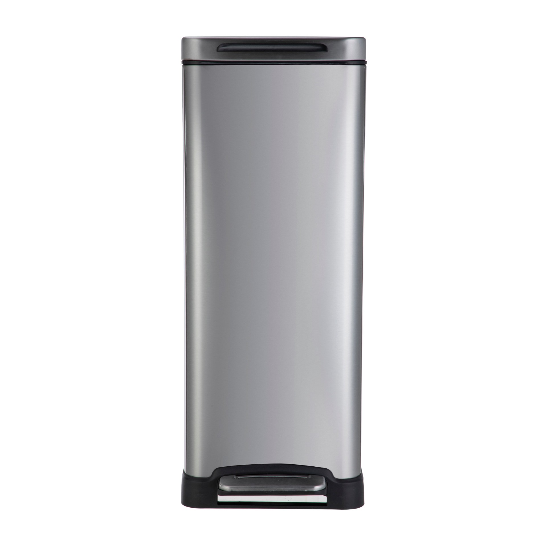 slide 2 of 6, MOXIE 40 Liter Stainless steel Steel Indoor Kitchen Hinged Lid Trash Can, 1 ct